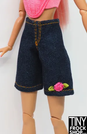 12" Fashion Doll Dark Denim Jean Long Short