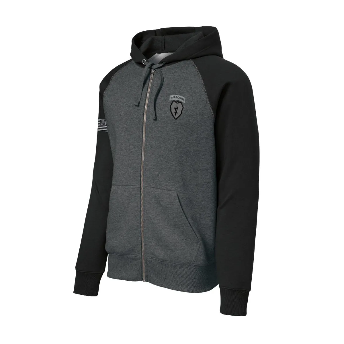 4-25th Airborne Color Block Zip Up Hoodie