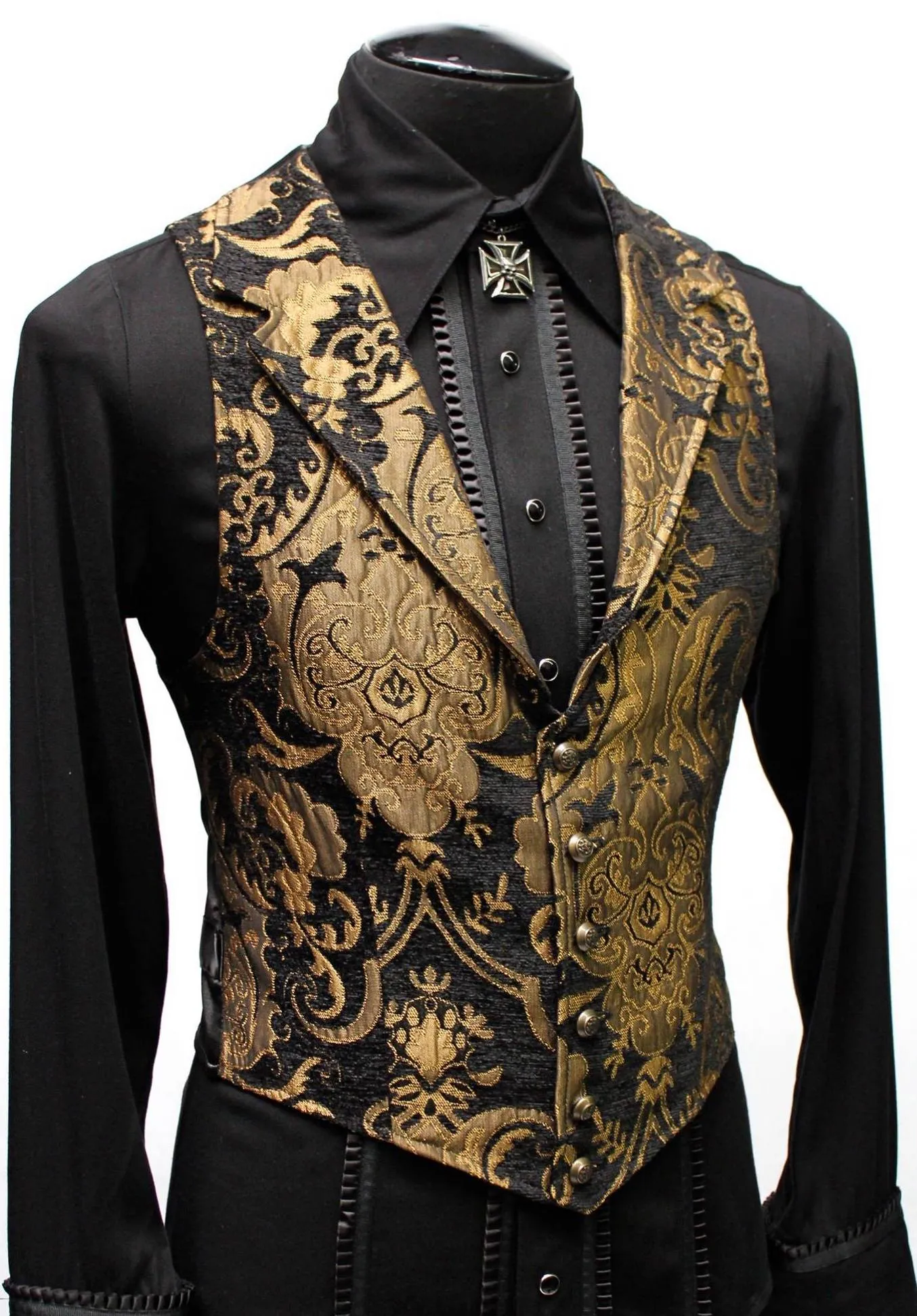 ARISTOCRAT VEST - GOLD/BLACK TAPESTRY