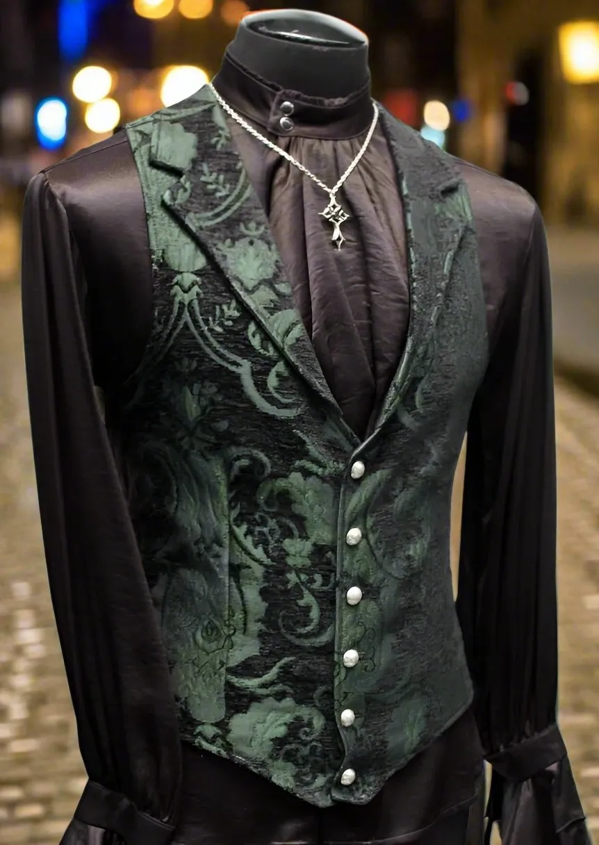 ARISTOCRAT VEST - GREEN/BLACK TAPESTRY