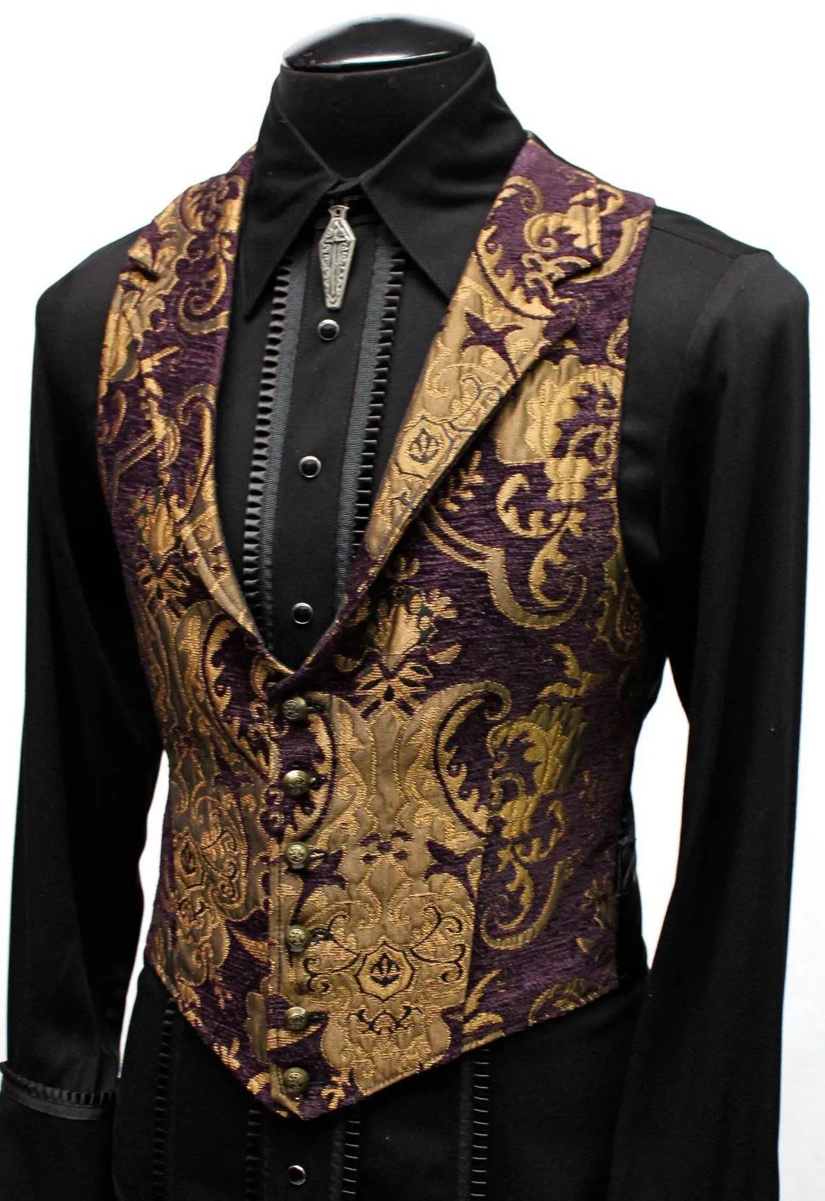 ARISTOCRAT VEST - PURPLE/GOLD TAPESTRY