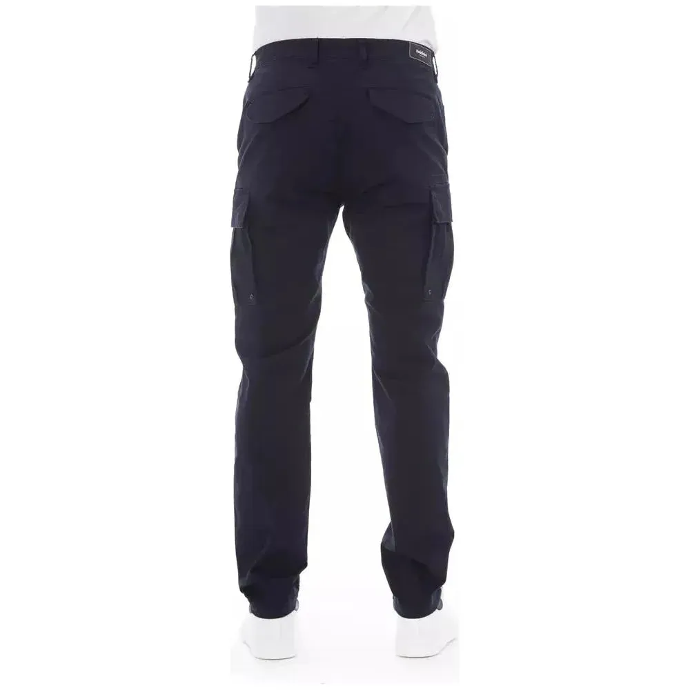 Baldinini Trend Blue Cotton Men Cargo Trouser