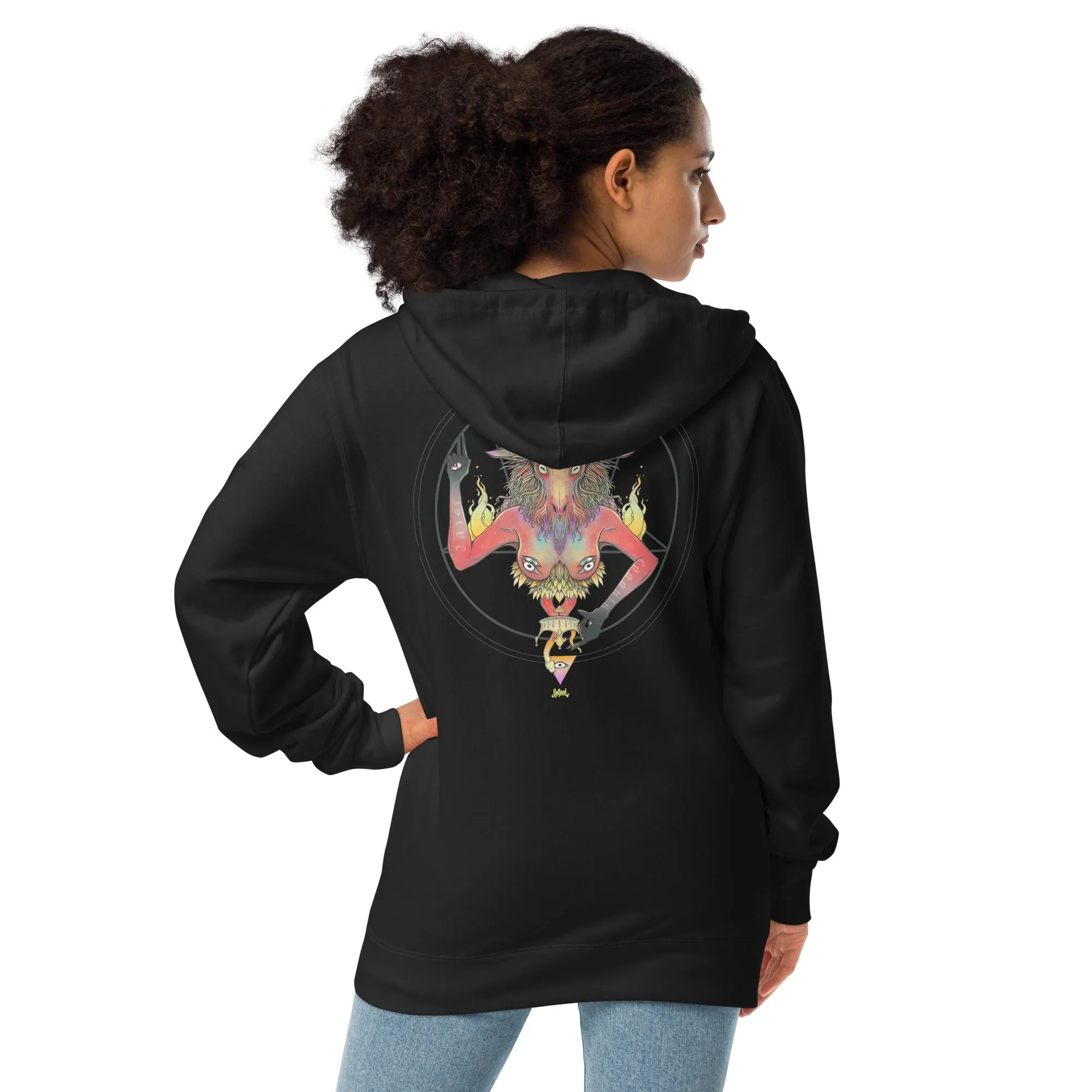 Baphomet, Unisex Fleece Zip-Up Hoodie