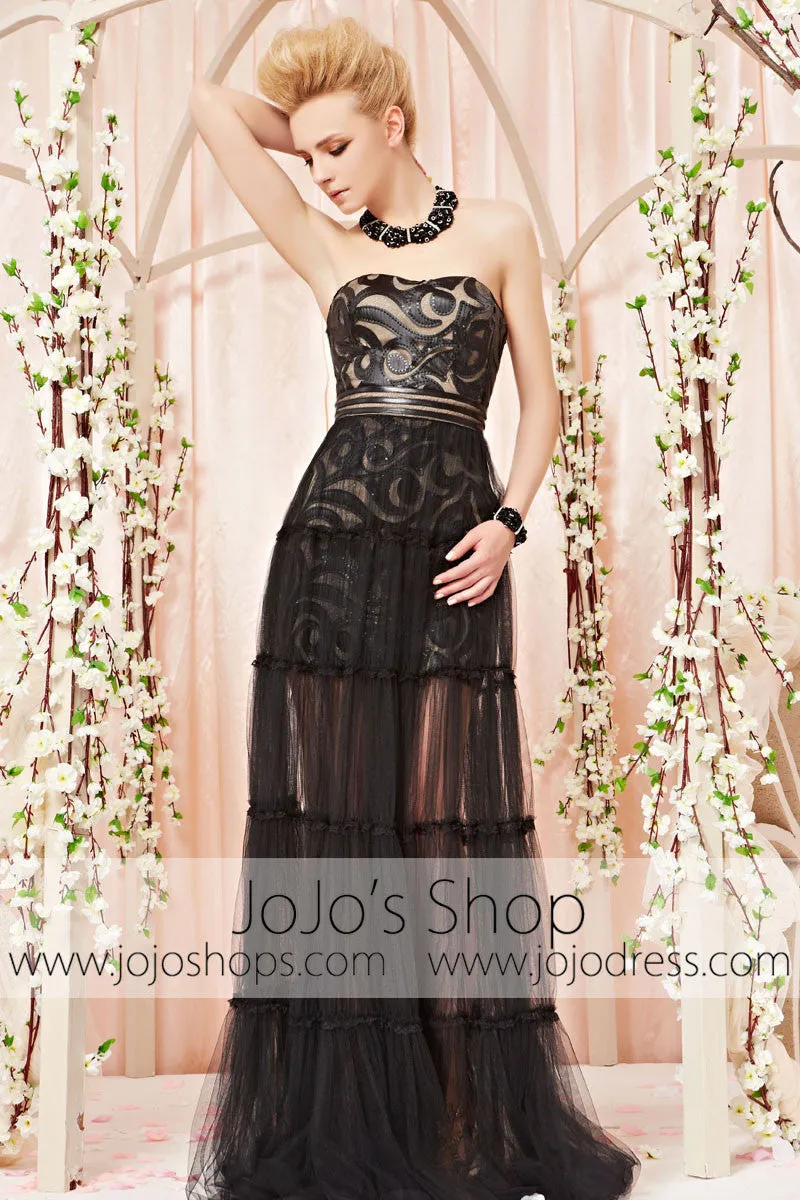 Black Convertible Leather Cocktail Prom Evening Dress CX830305