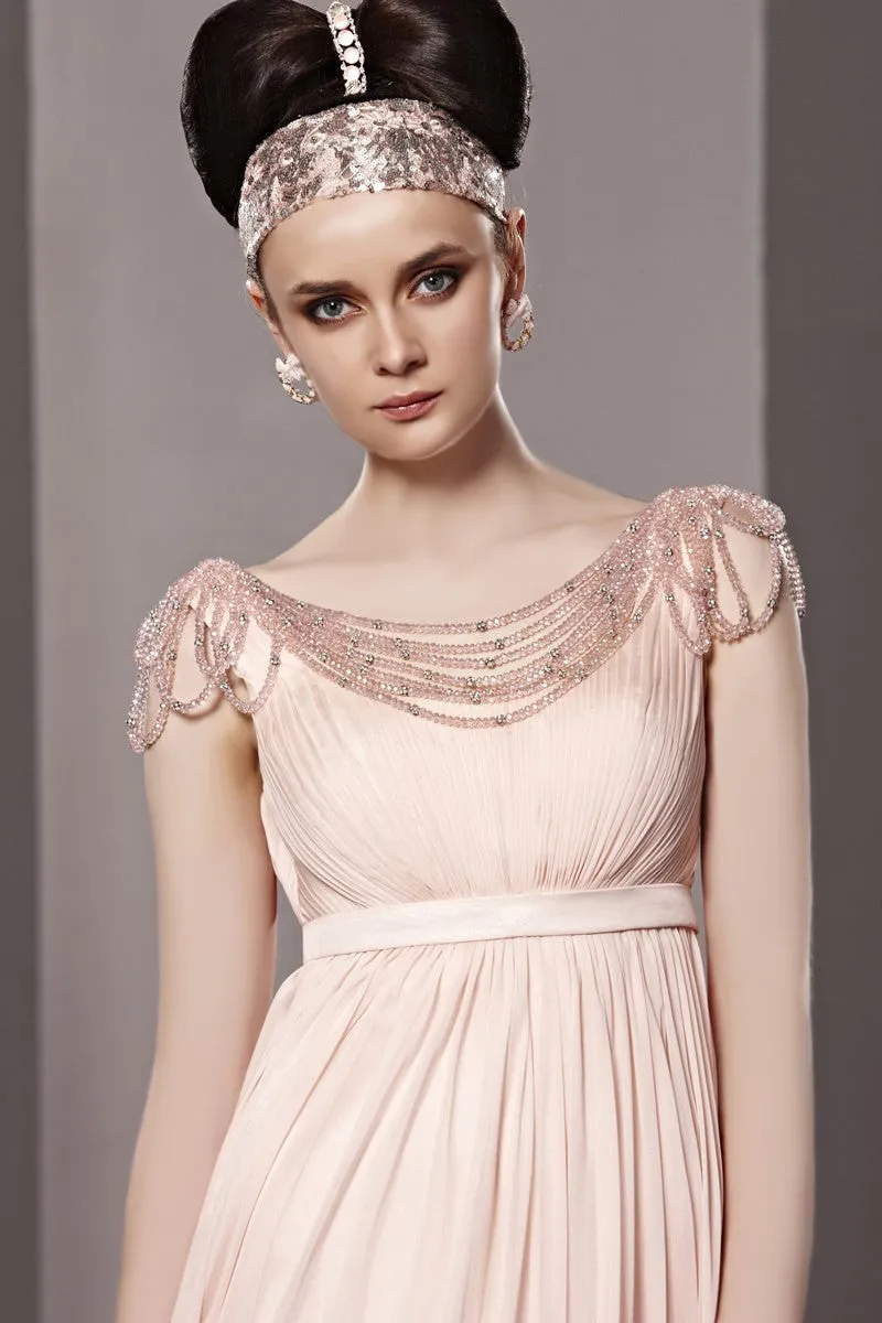 Blush Pink Empire Chiffon Prom Formal Dress CX881209