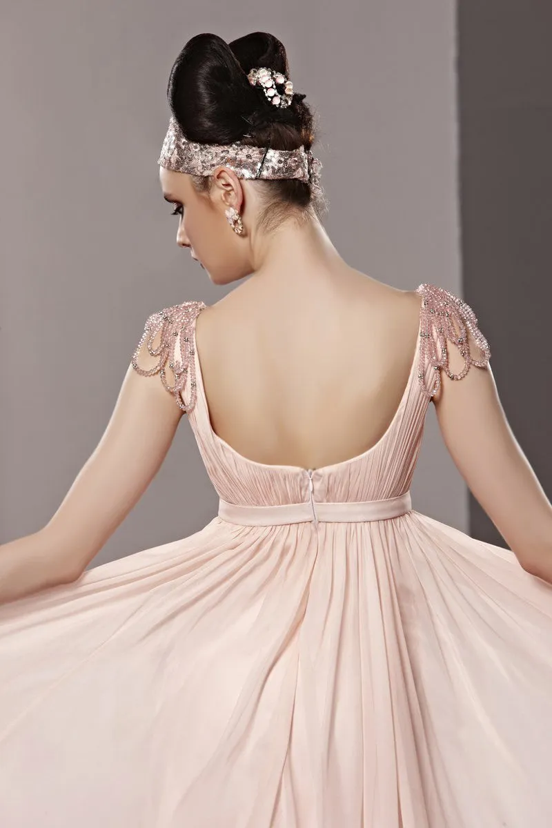 Blush Pink Empire Chiffon Prom Formal Dress CX881209