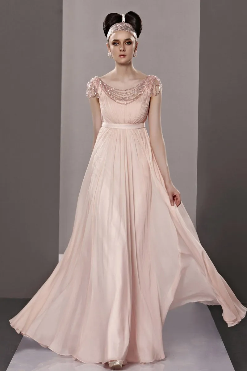 Blush Pink Empire Chiffon Prom Formal Dress CX881209