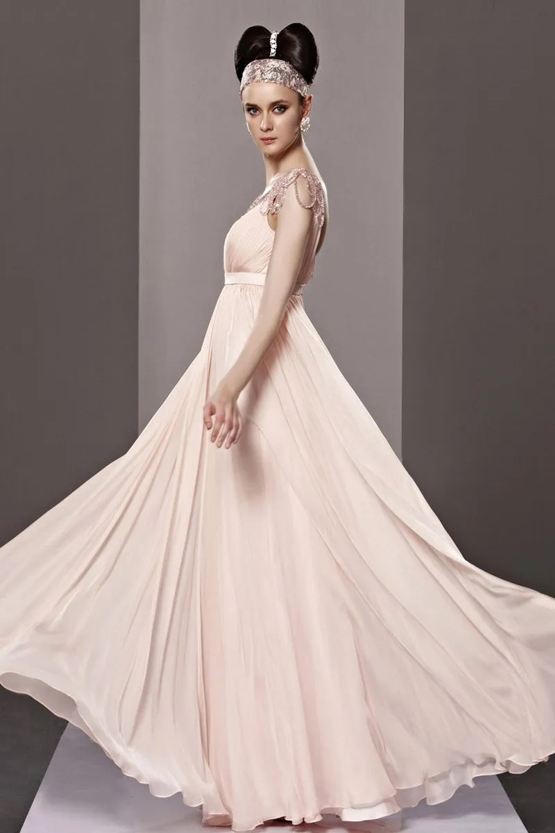 Blush Pink Empire Chiffon Prom Formal Dress CX881209