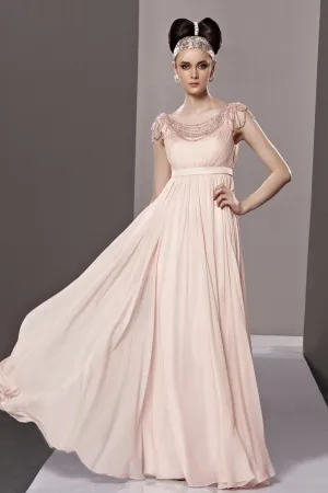 Blush Pink Empire Chiffon Prom Formal Dress CX881209