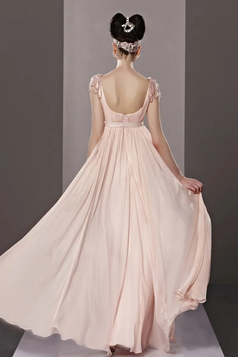 Blush Pink Empire Chiffon Prom Formal Dress CX881209