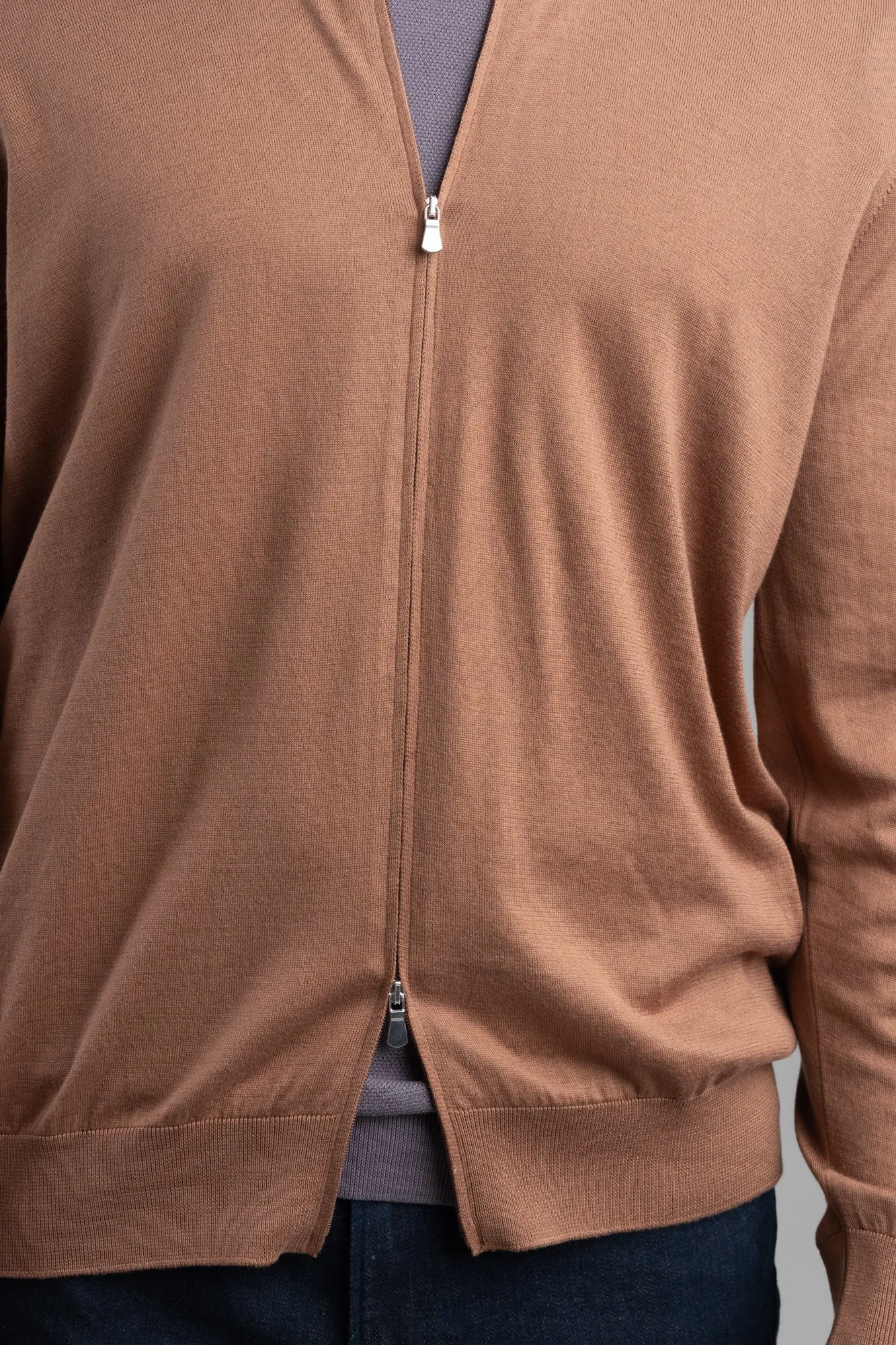 Brown Zip-Up Sweater