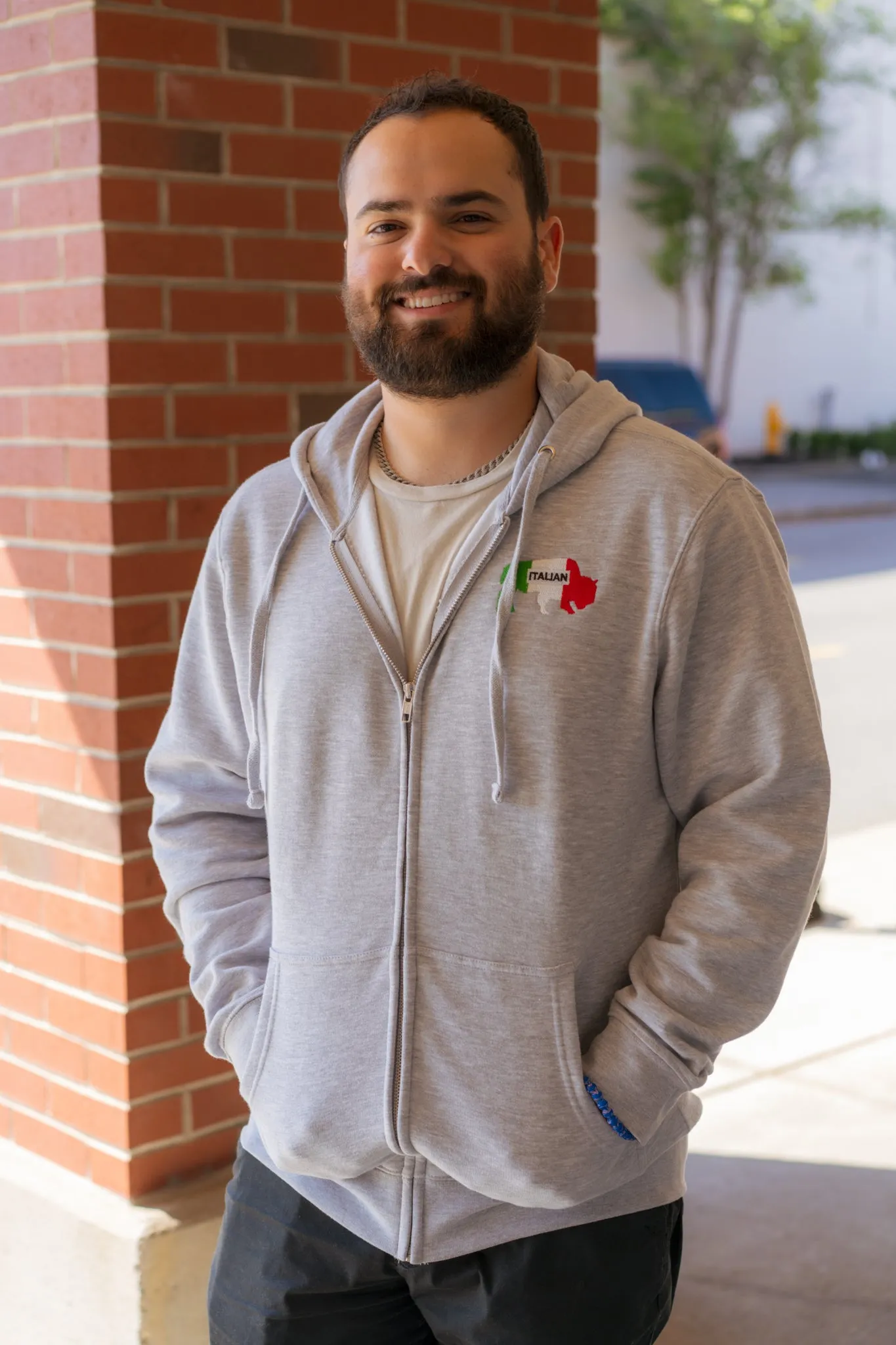 Buffalo Italian Heritage Gray Zip-Up Hoodie