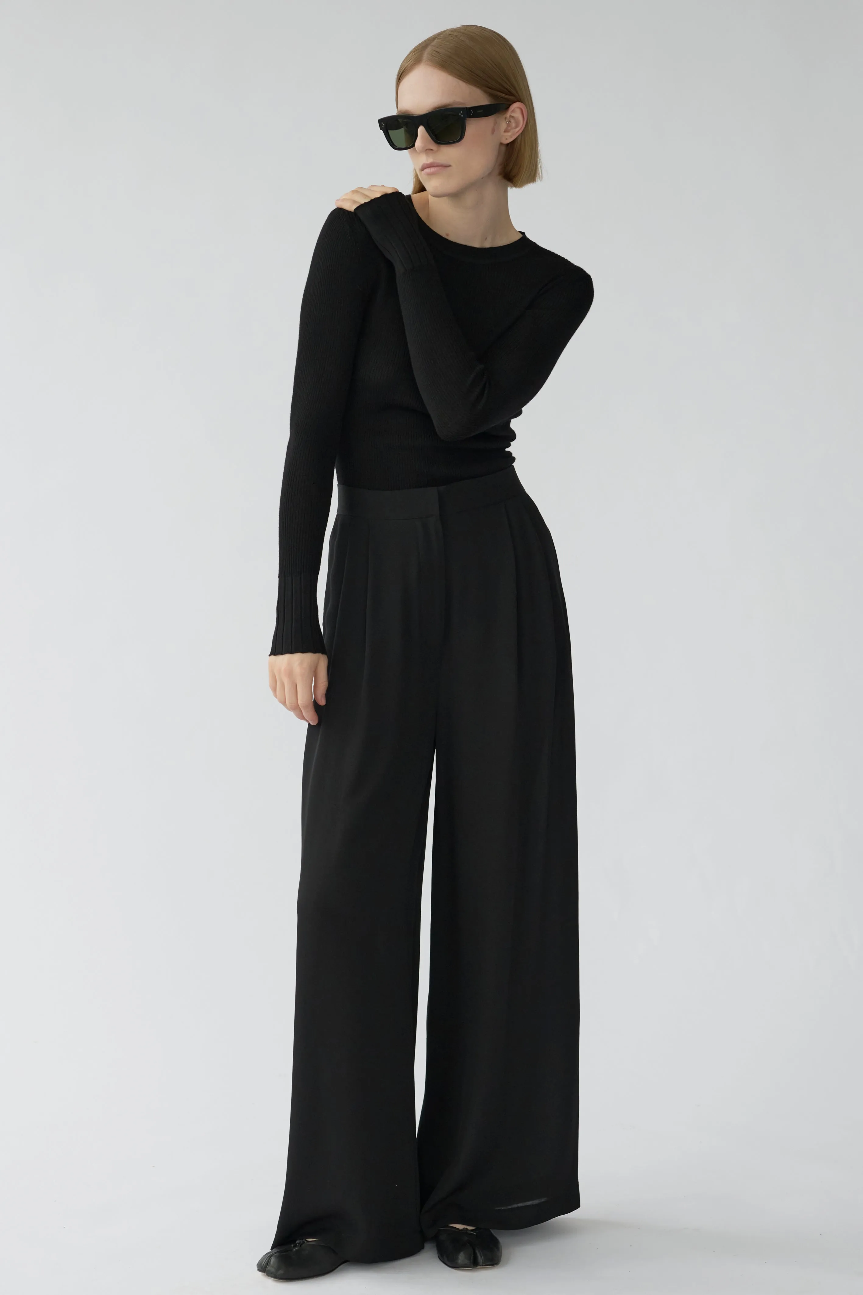 CECCO PANTS - BLACK - SILK GEORGETTE