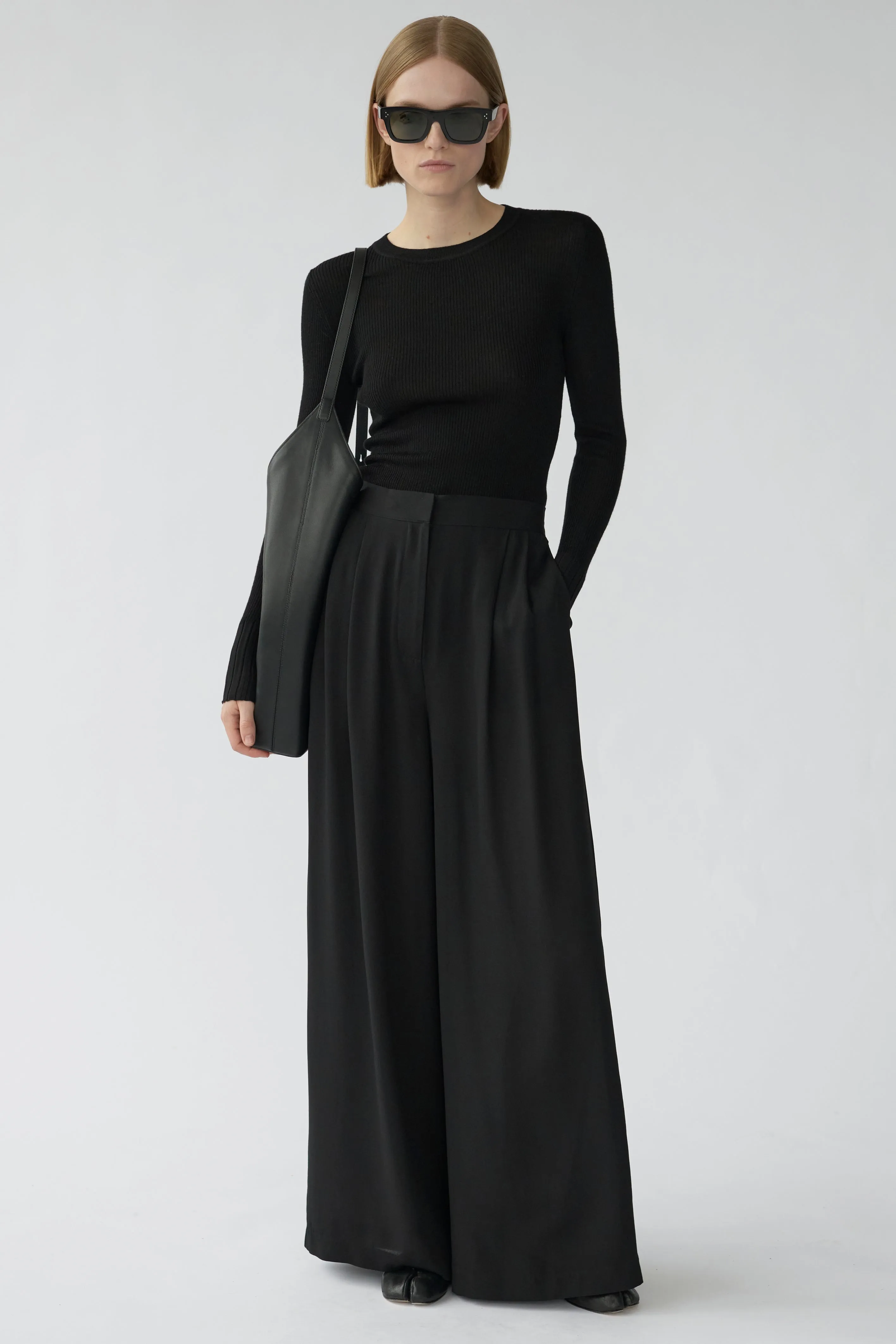 CECCO PANTS - BLACK - SILK GEORGETTE