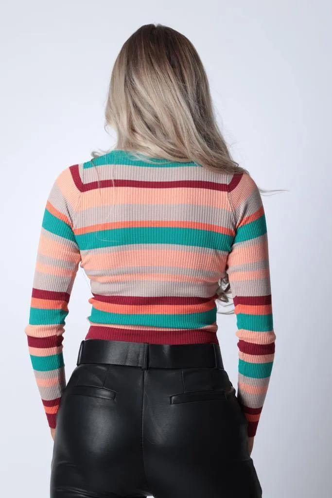 Colourful Striped Knitted Jumper