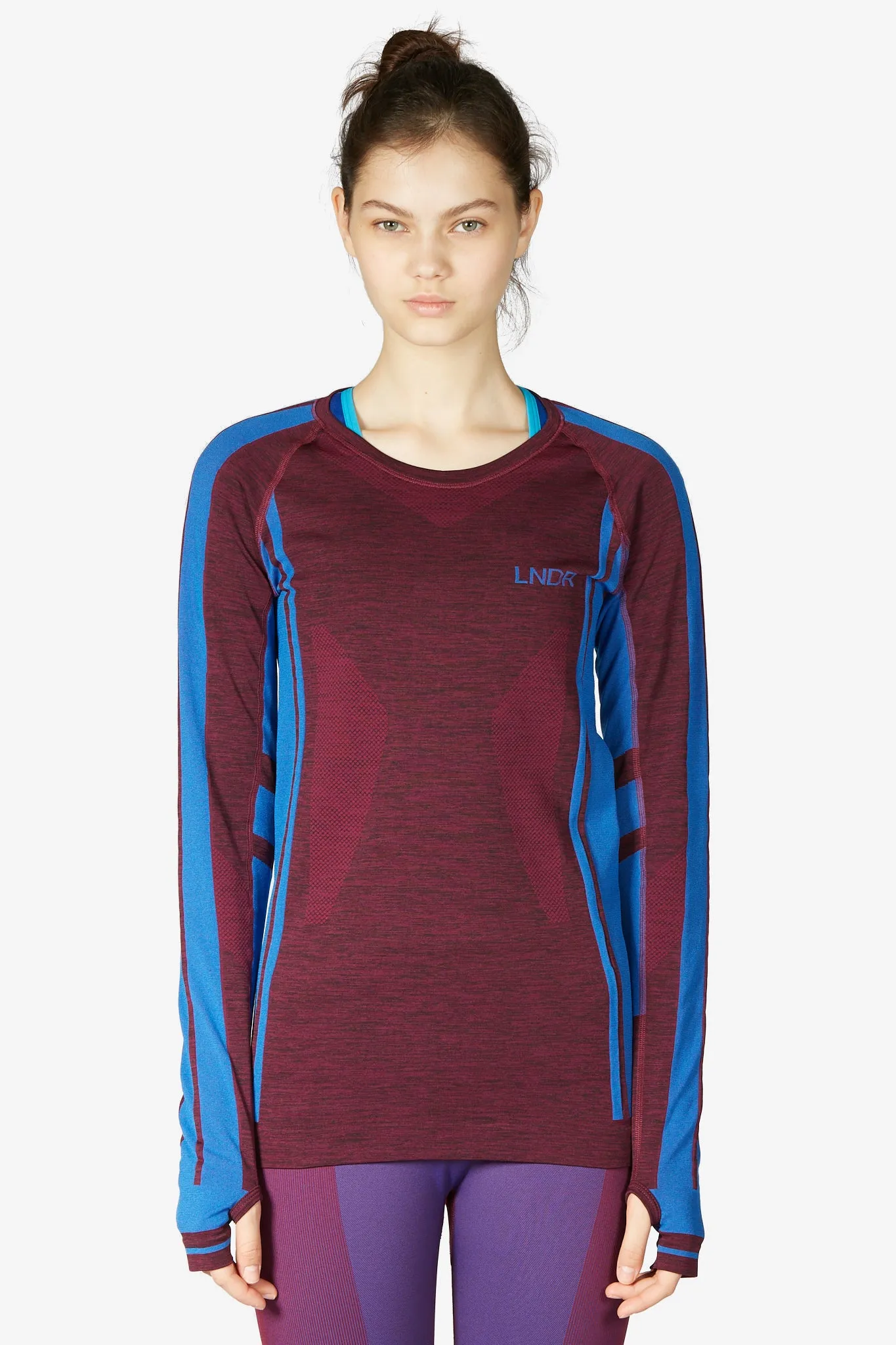 Colours Long Sleeve Top - Burgundy Marl