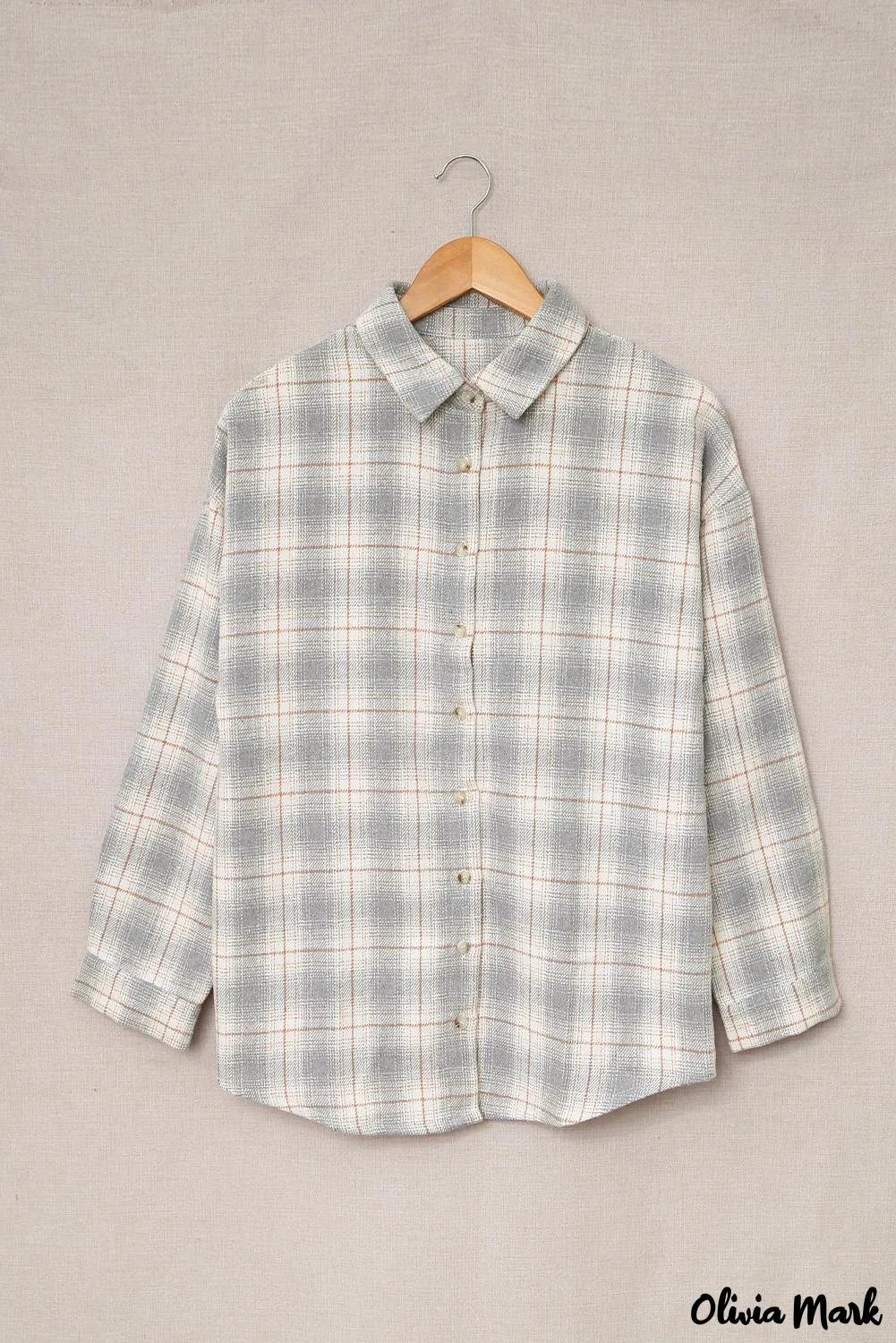 Deanwangkt - Turn-down Collar Button-Up Plaid Shirt