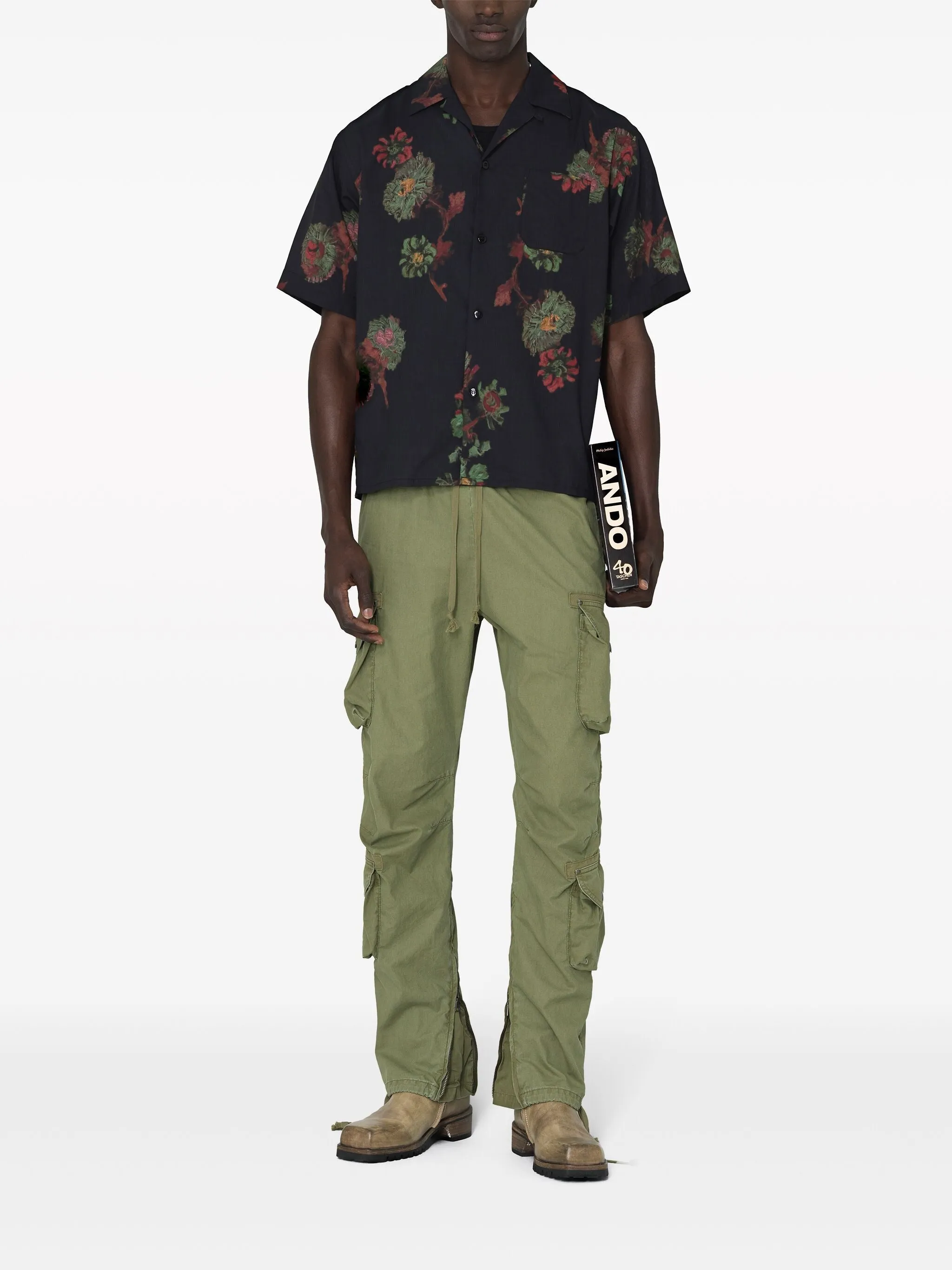 DECK DART DETAILING WAISTBAND COTTON CARGO PANTS