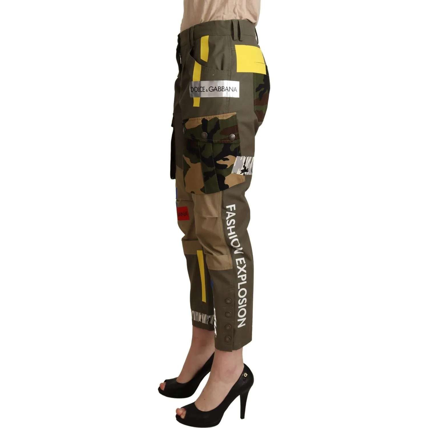 Dolce & Gabbana Chic Multicolor Patched Cargo Pants