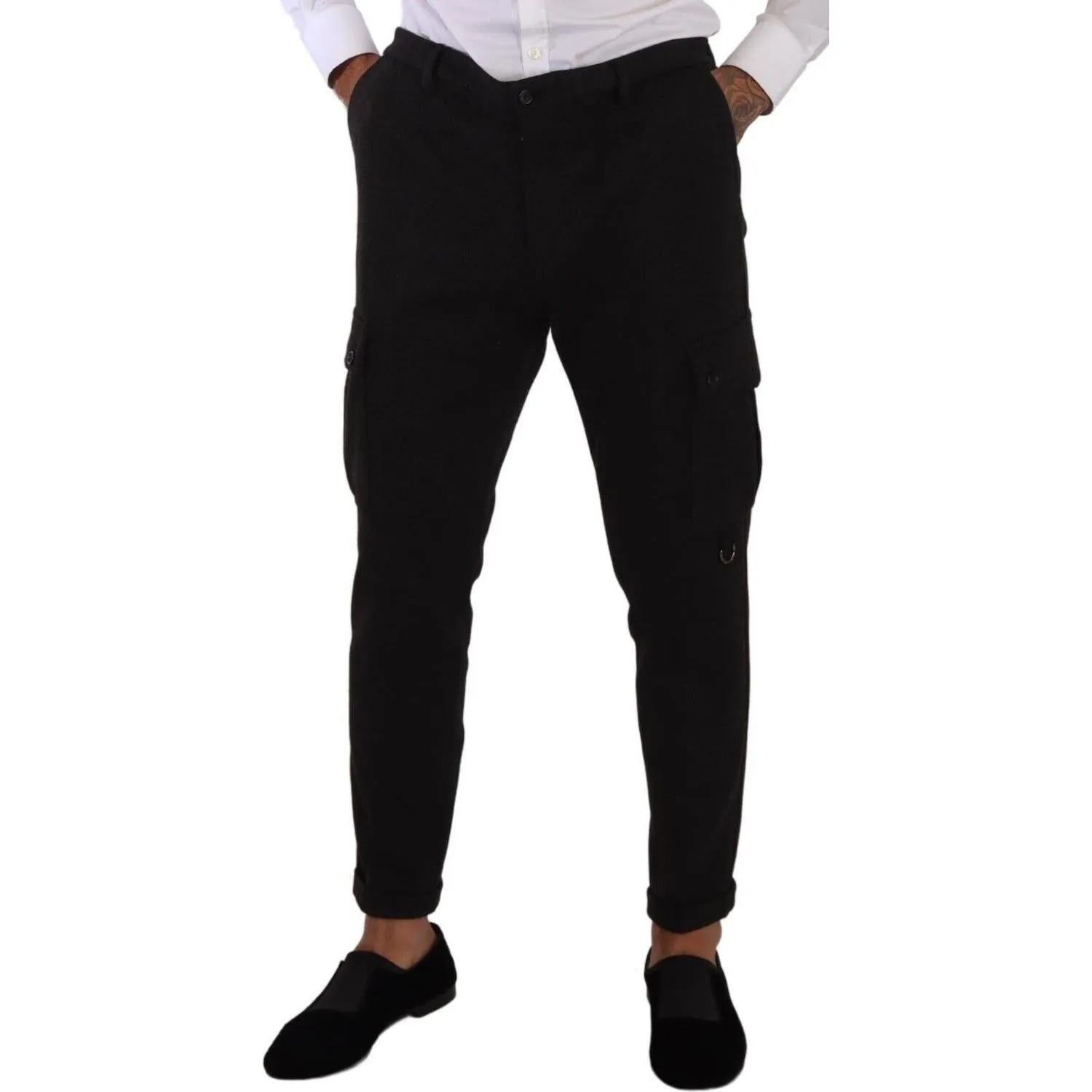 Dolce & Gabbana Sleek Skinny Cargo Pants in Timeless Black