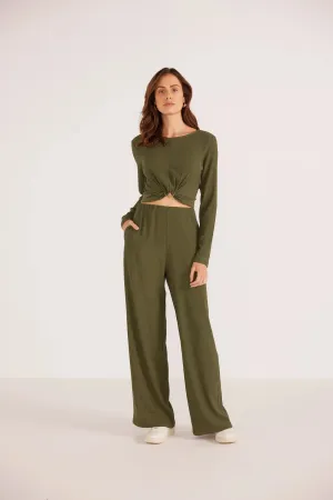 Emmerson Wide Leg Pant Forest Green