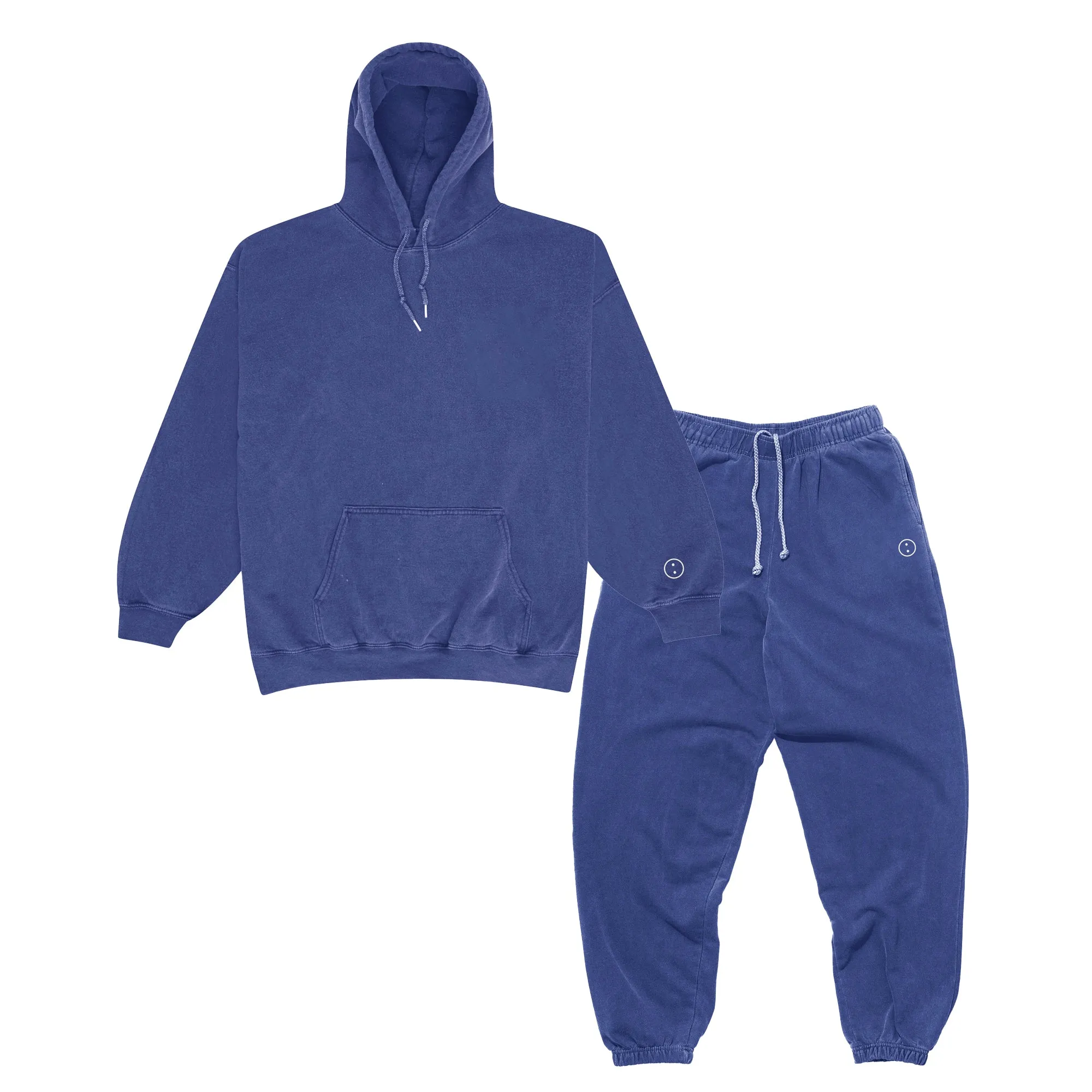 Essentials Vintage Washed Hoodie & Jogger Set - Navy