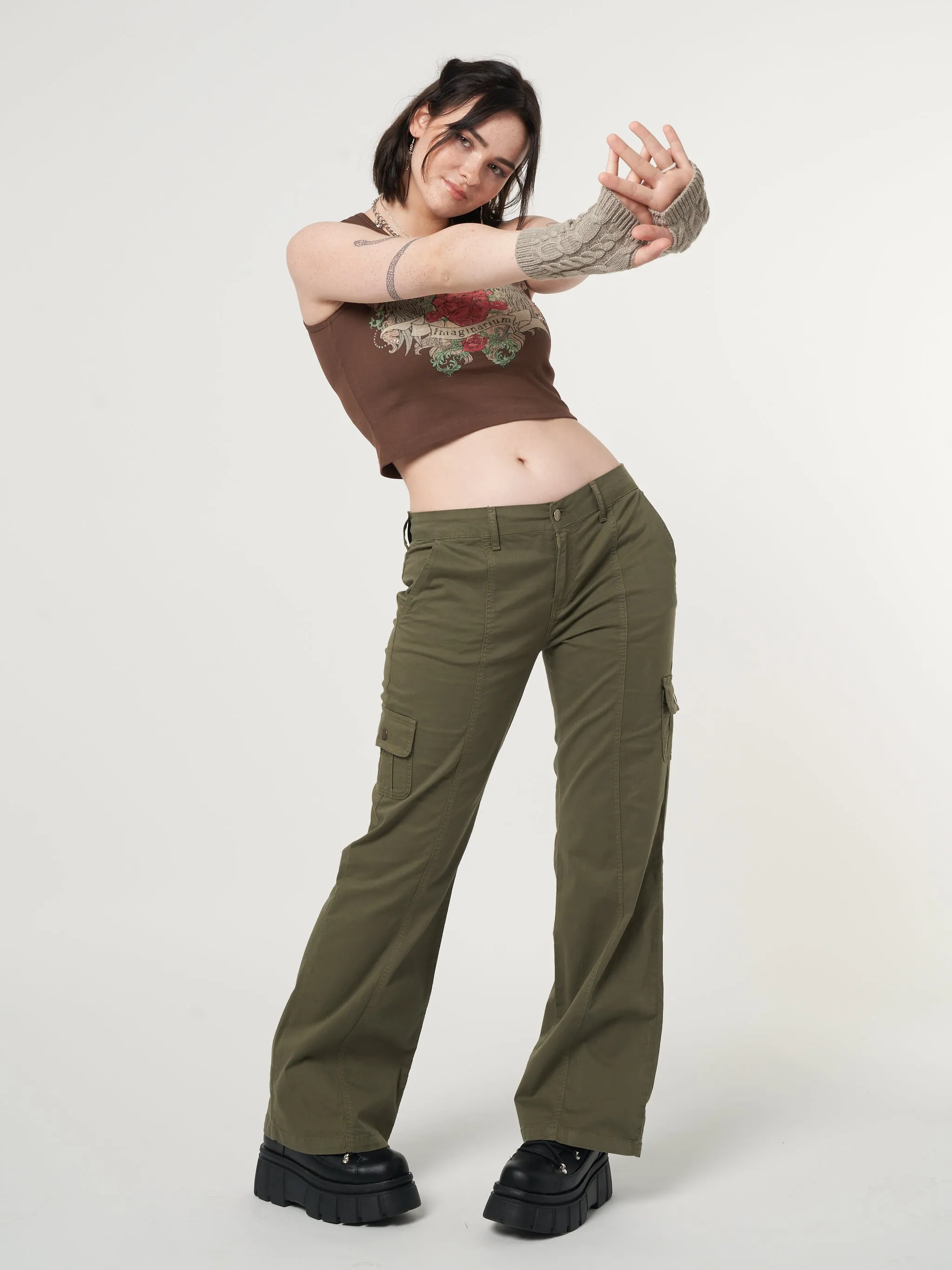 Eve Green Y2k Cargo Pants