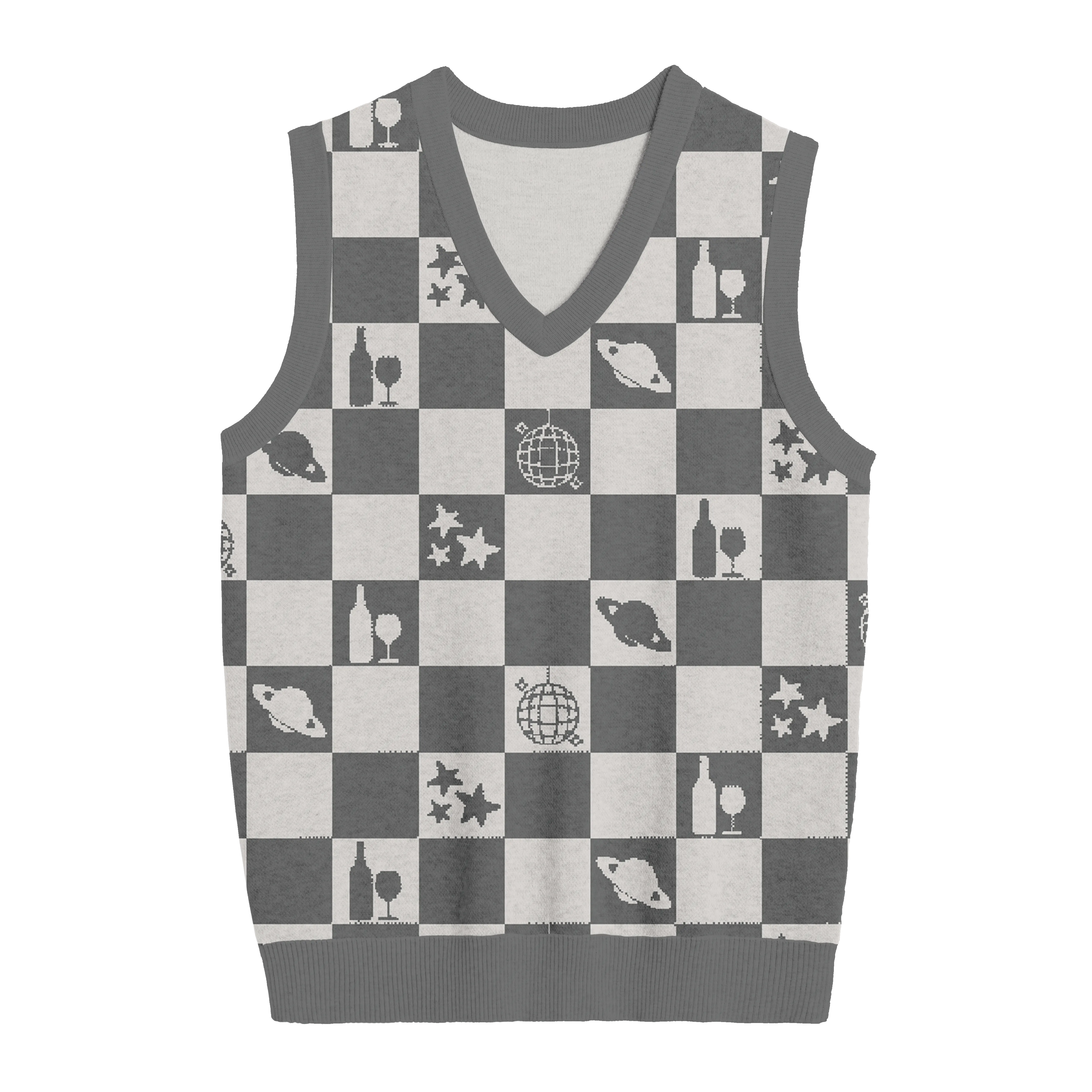 Folklore Checkered Knit Vest