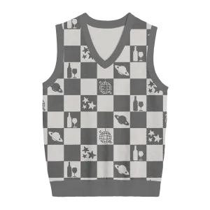 Folklore Checkered Knit Vest