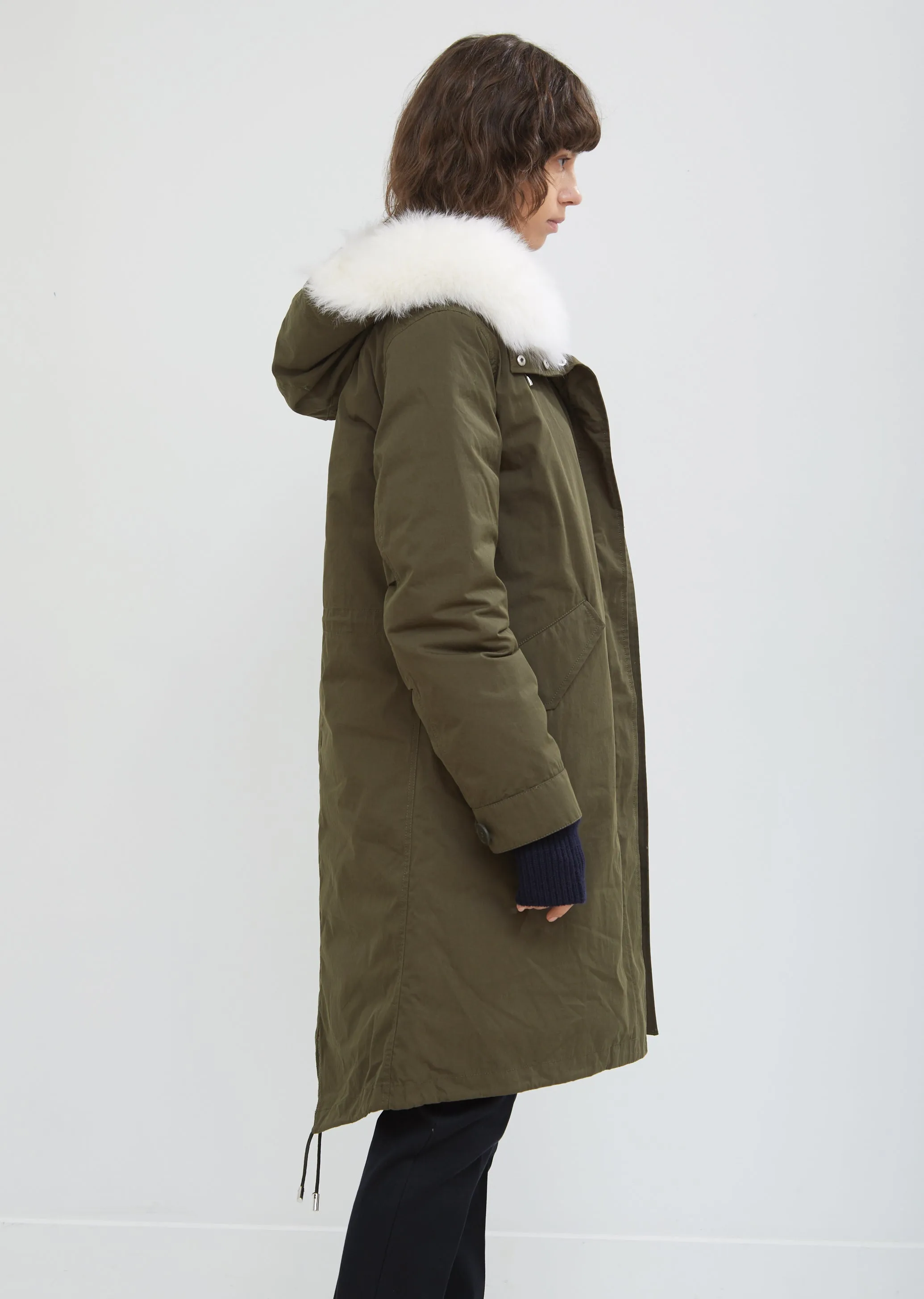 Fox Trimmed Hooded Parka