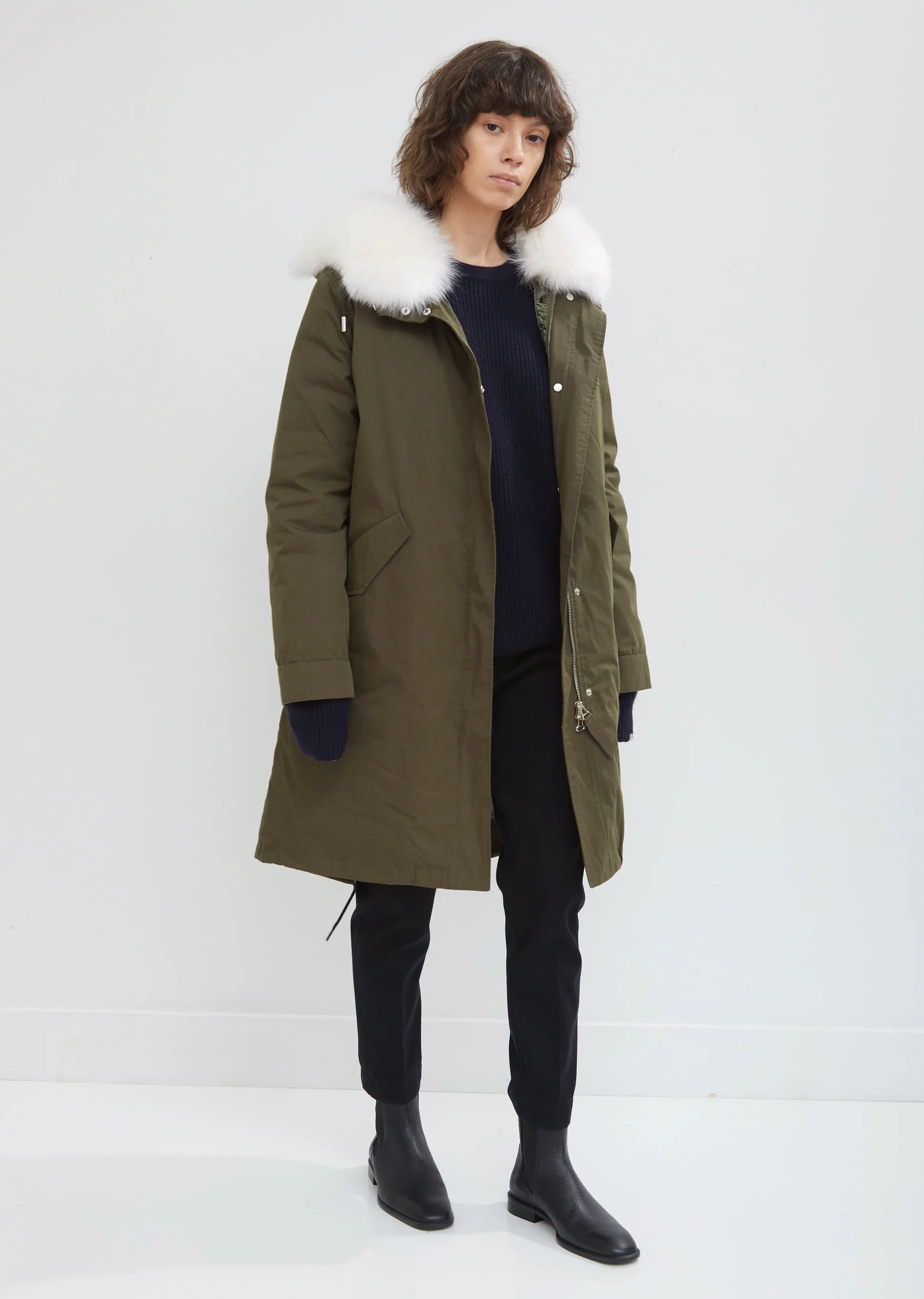 Fox Trimmed Hooded Parka