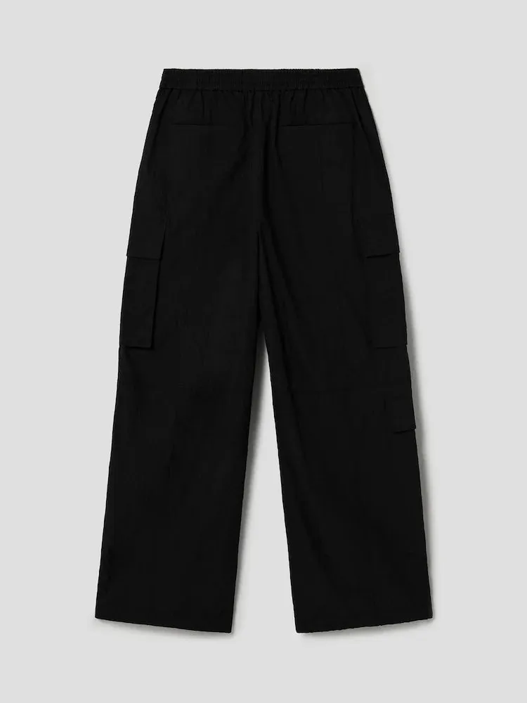 Full Zip Cargo Nylon Pants