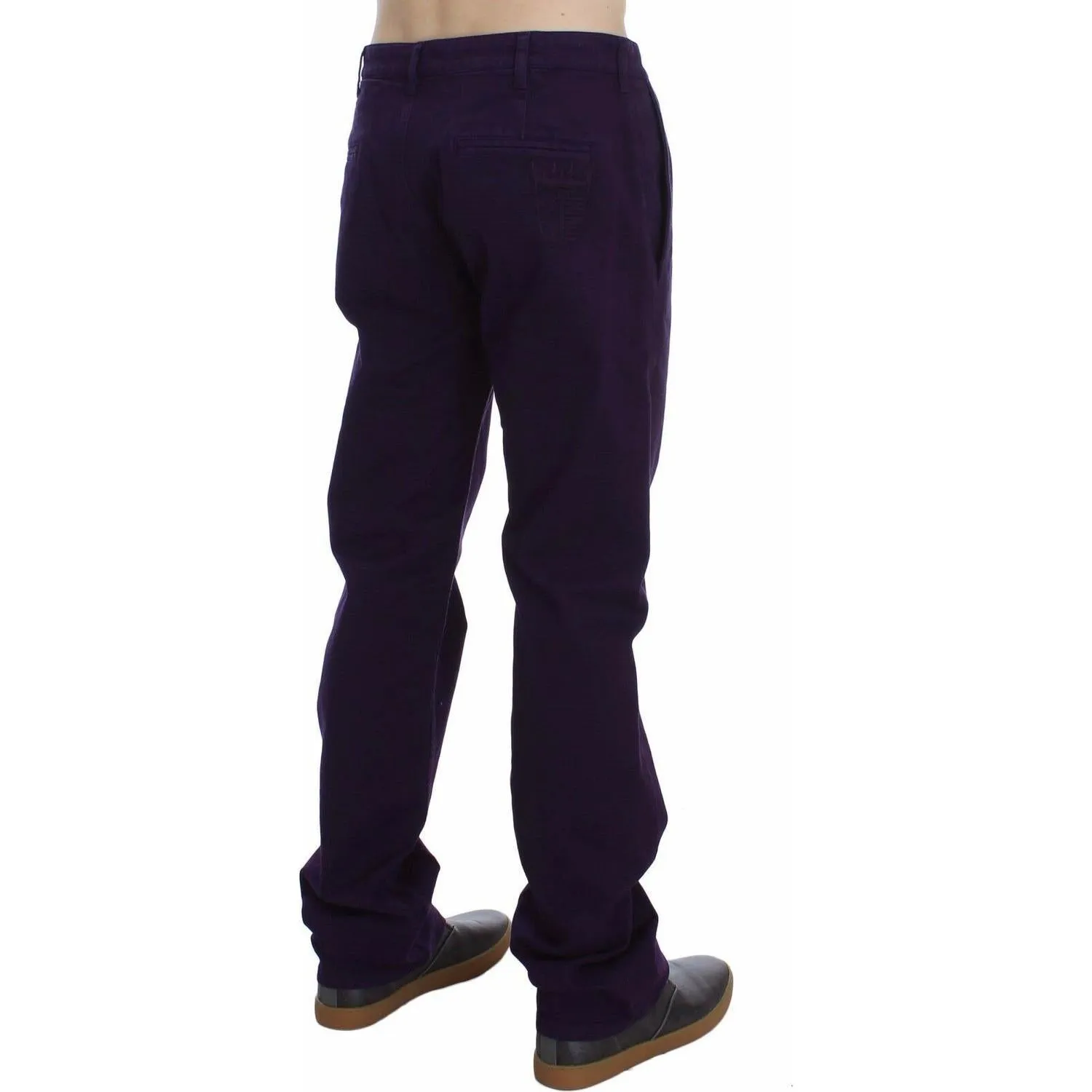 GF Ferre Purple Cotton Stretch Slim Chinos