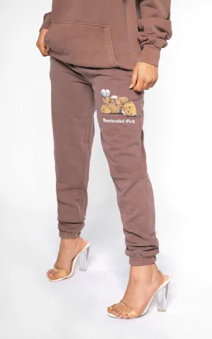 Heartbreaker Gang Teddy Bear Chocolate Cuffed Joggers