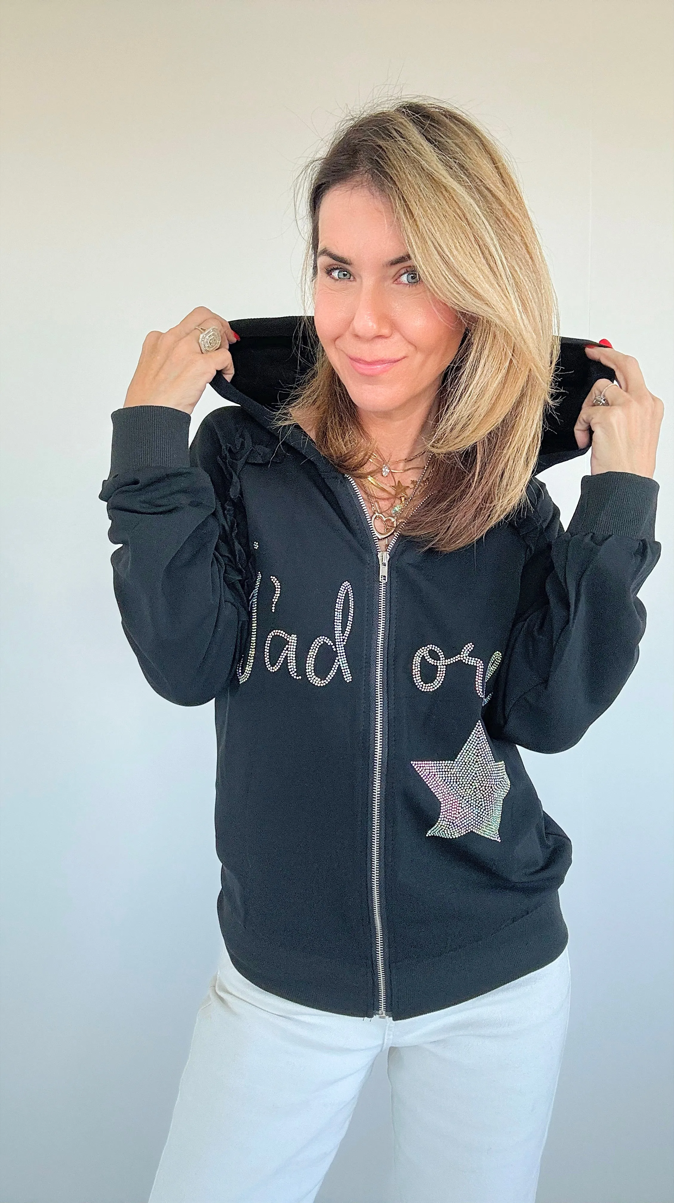 J'adore Star Zip-Up Hoodie