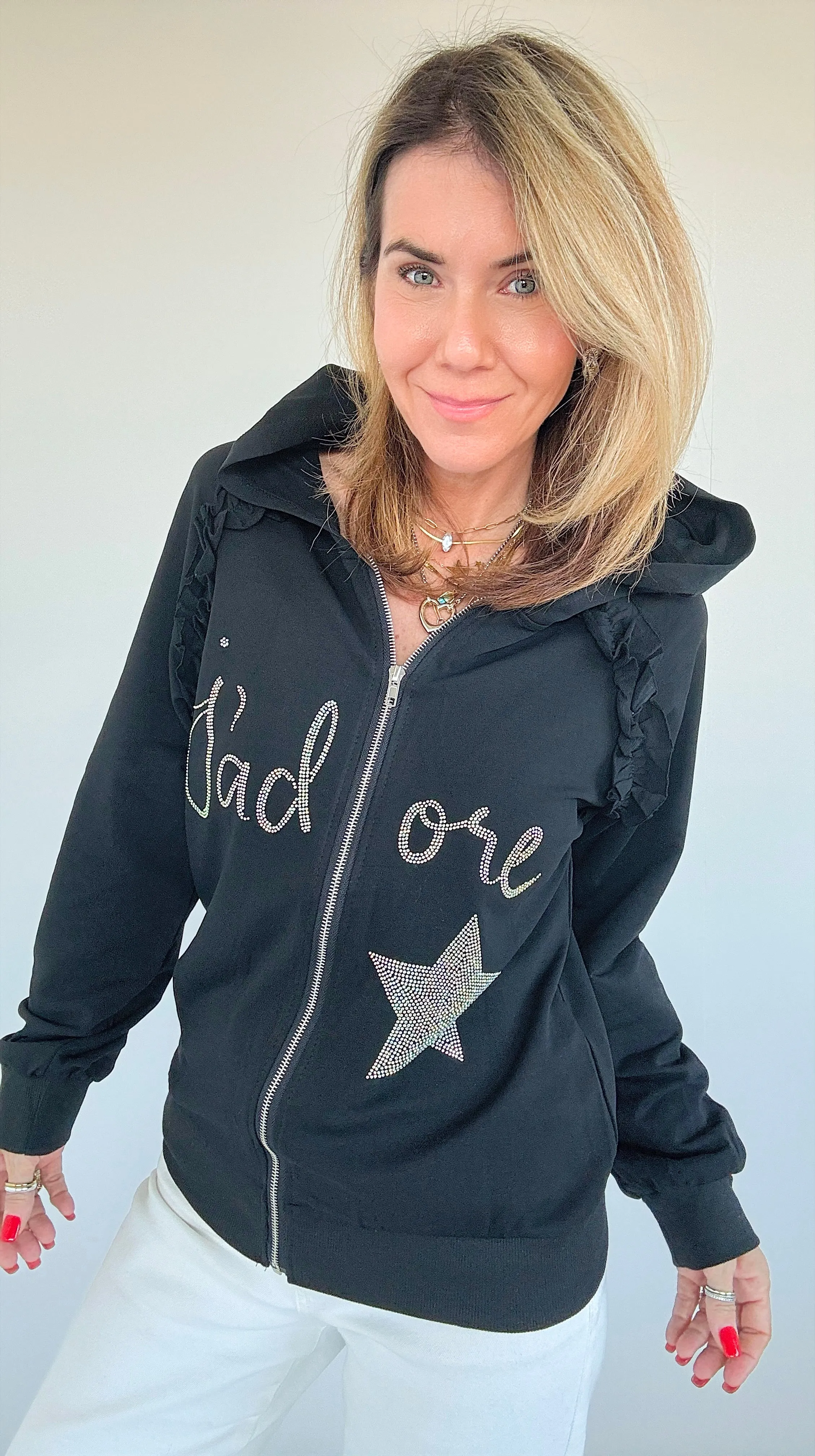 J'adore Star Zip-Up Hoodie