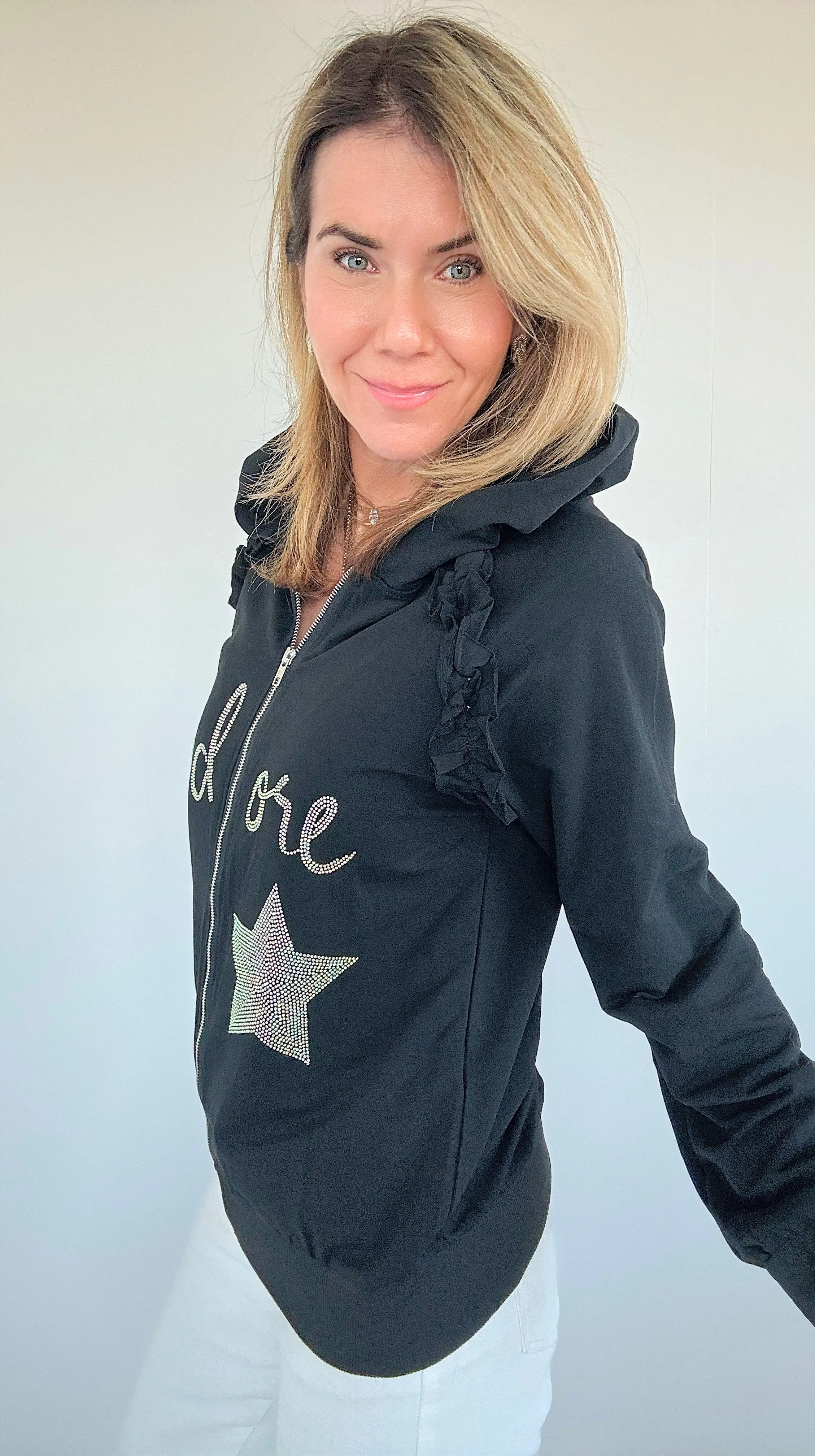 J'adore Star Zip-Up Hoodie