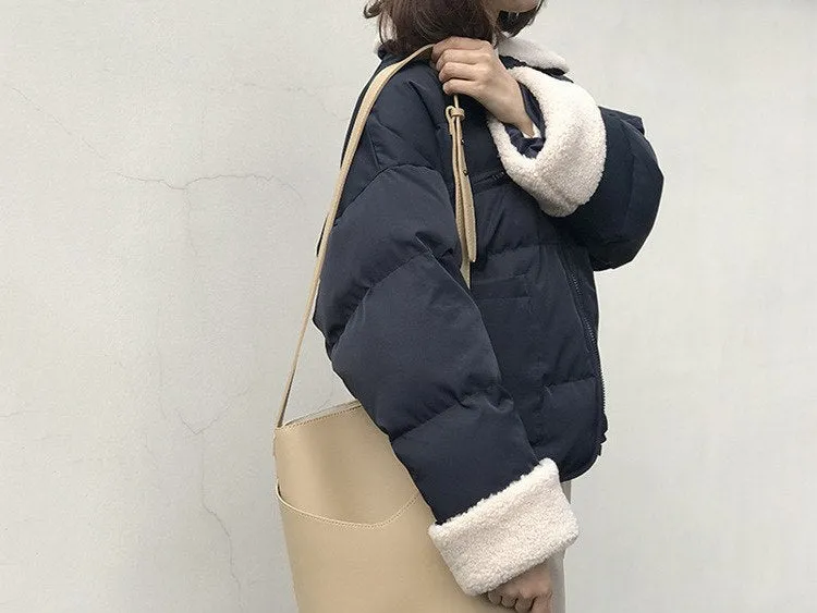 [Korean Style] Dorry Lamb Wool Puffer Jacket