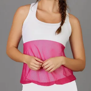 Leisurely Racer-back Top (white/fuchsia)