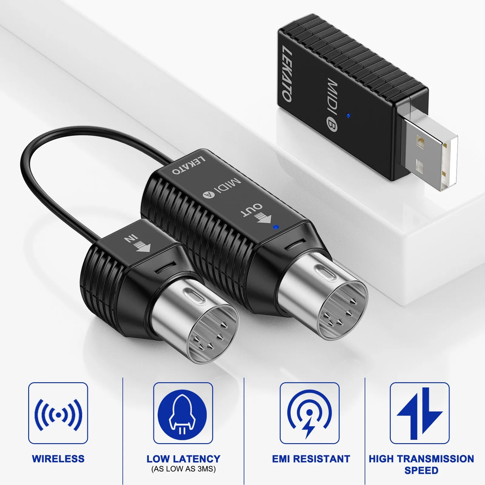 LEKATO Bluetooth Wireless MIDI Adapter