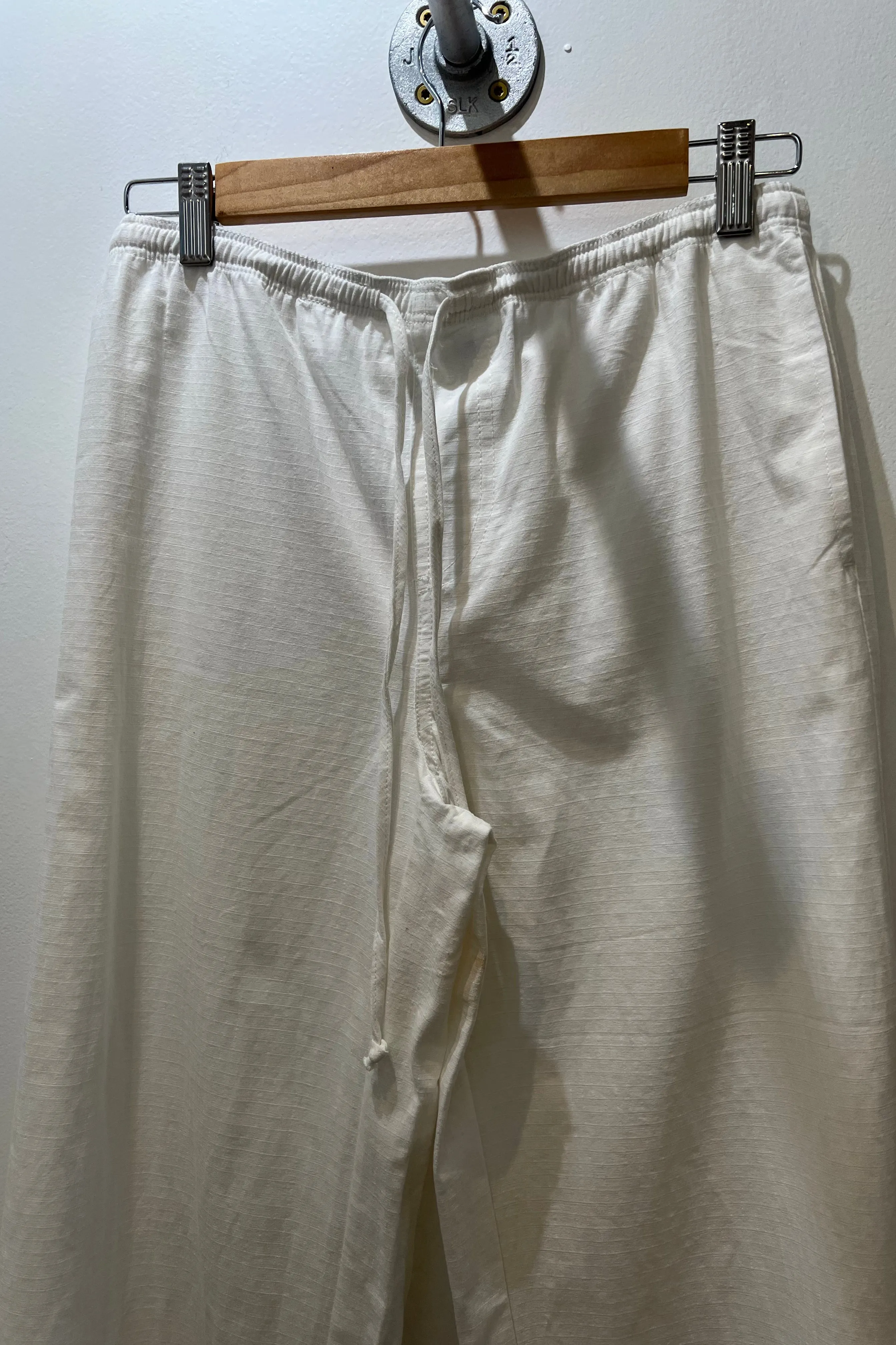 Margaret Drawstring Pants in White | Slightly Damaged