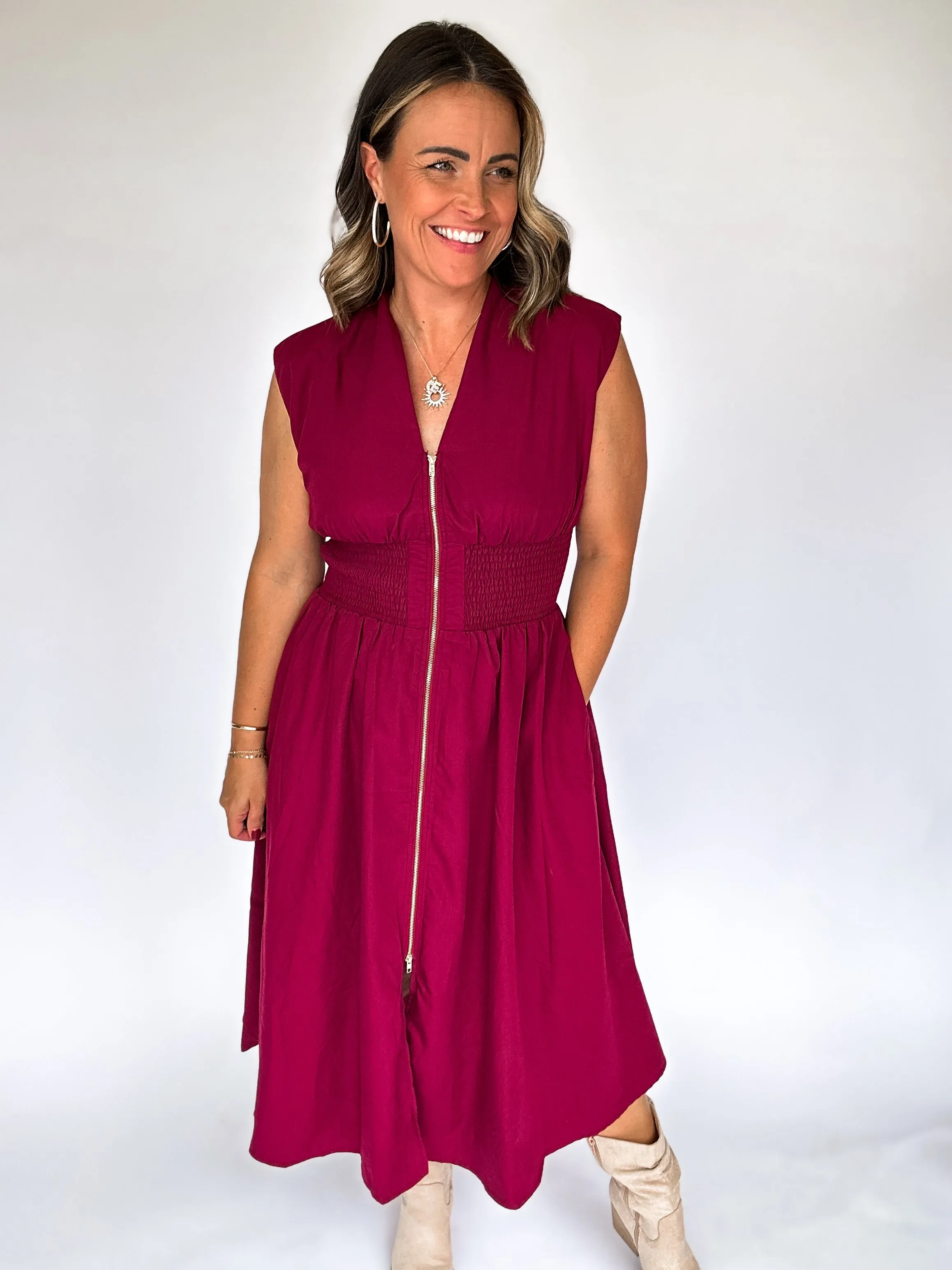 Merlot Dreams Midi Dress