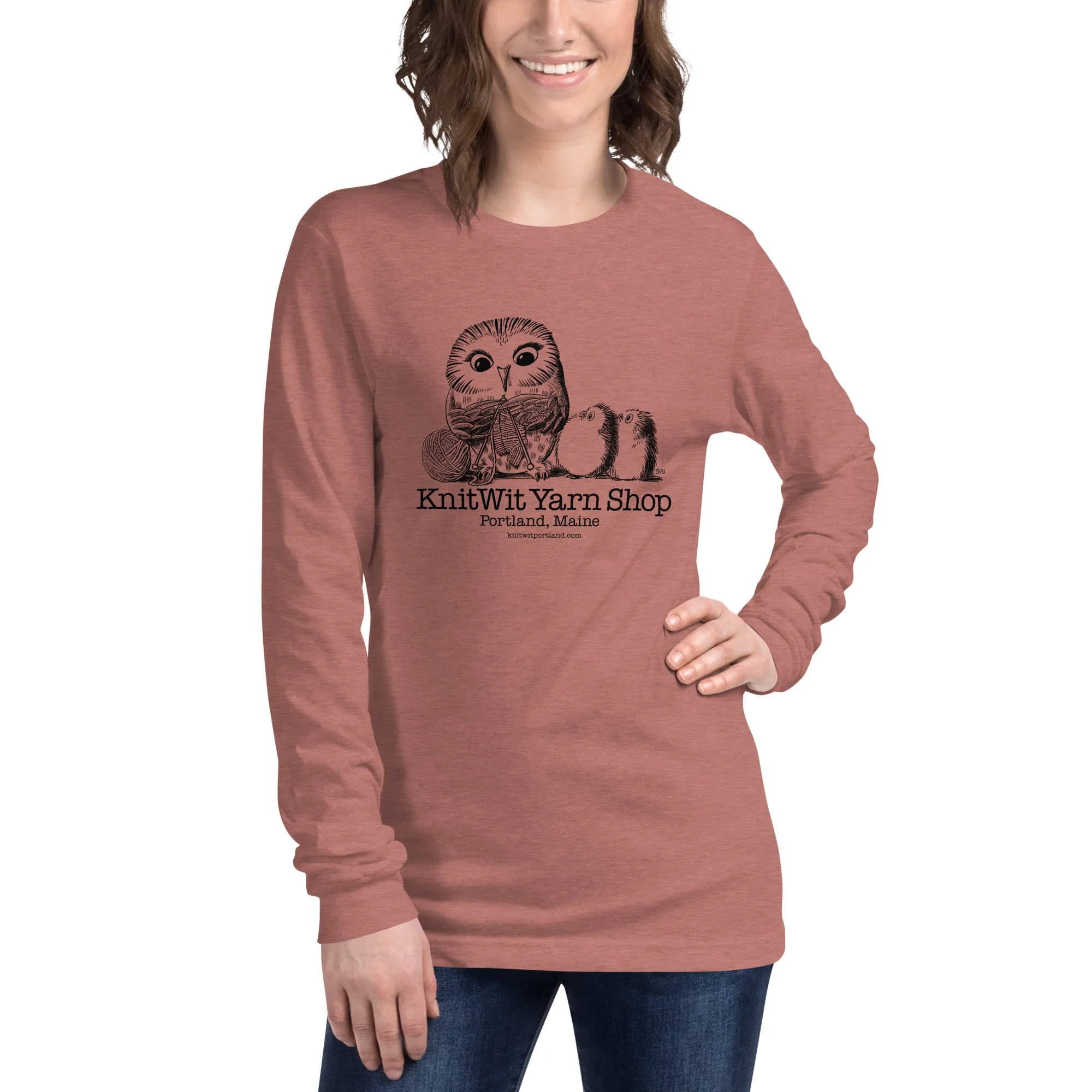 Owl Knitting Unisex Long Sleeve Tee