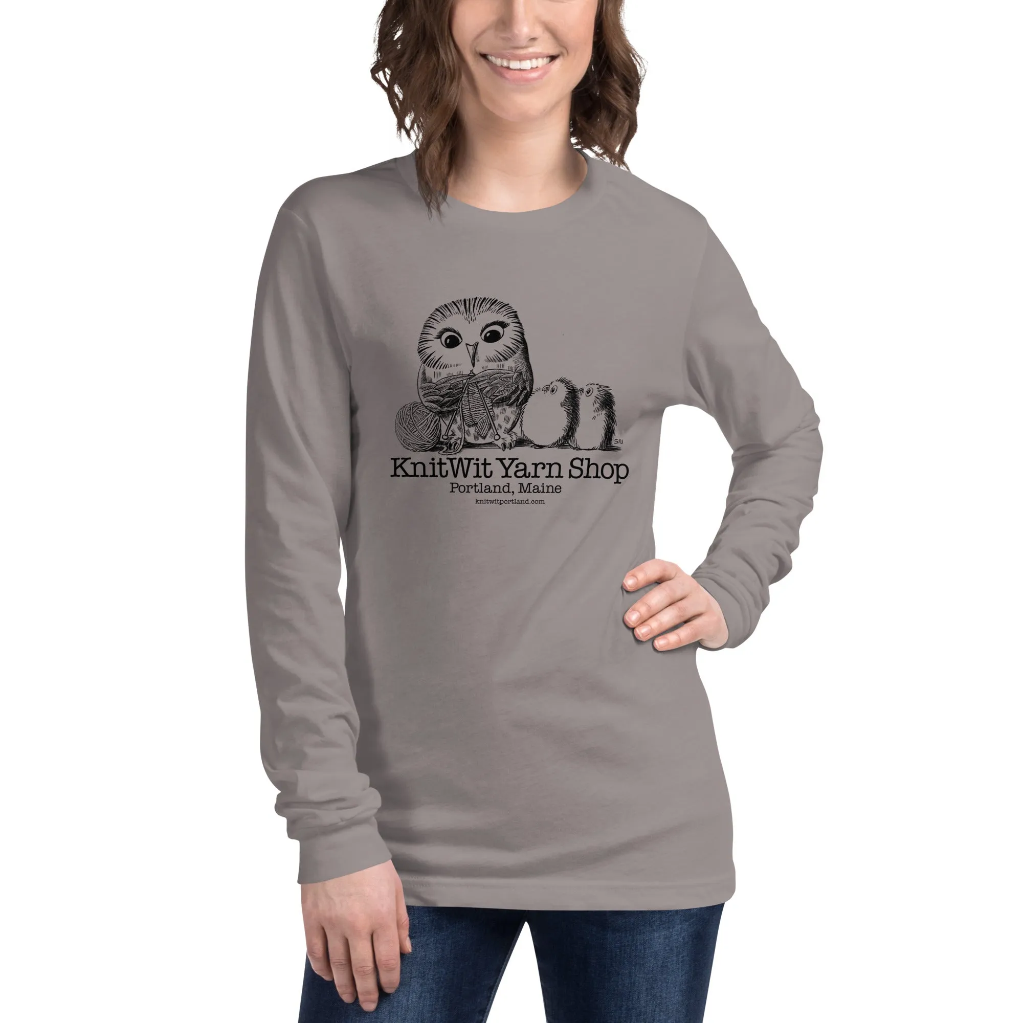 Owl Knitting Unisex Long Sleeve Tee