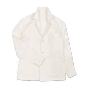 Painters Jacket in White Cotton Drill