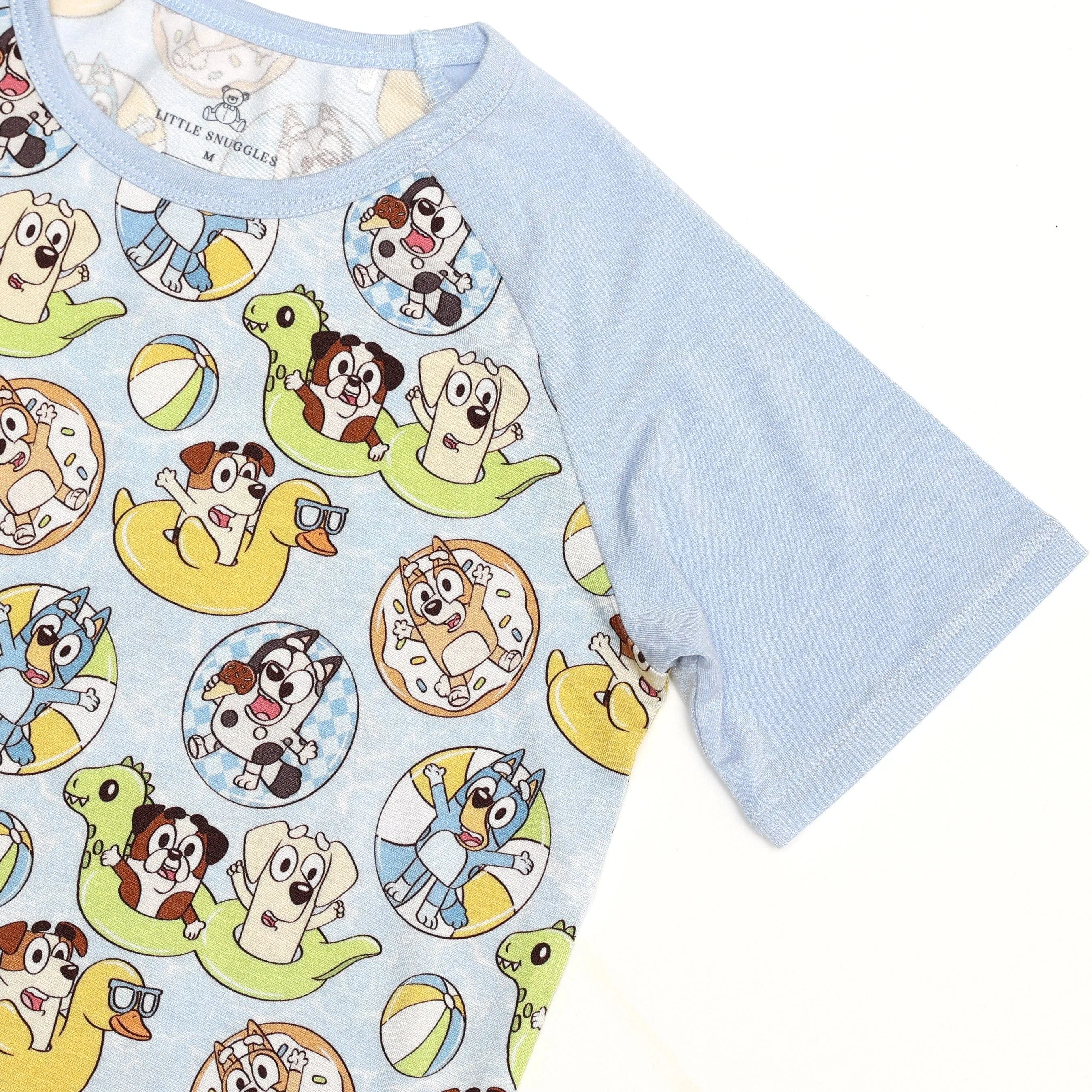 Park Fun Blue Pool Pups - Kids Short Sleeve Bamboo Tee