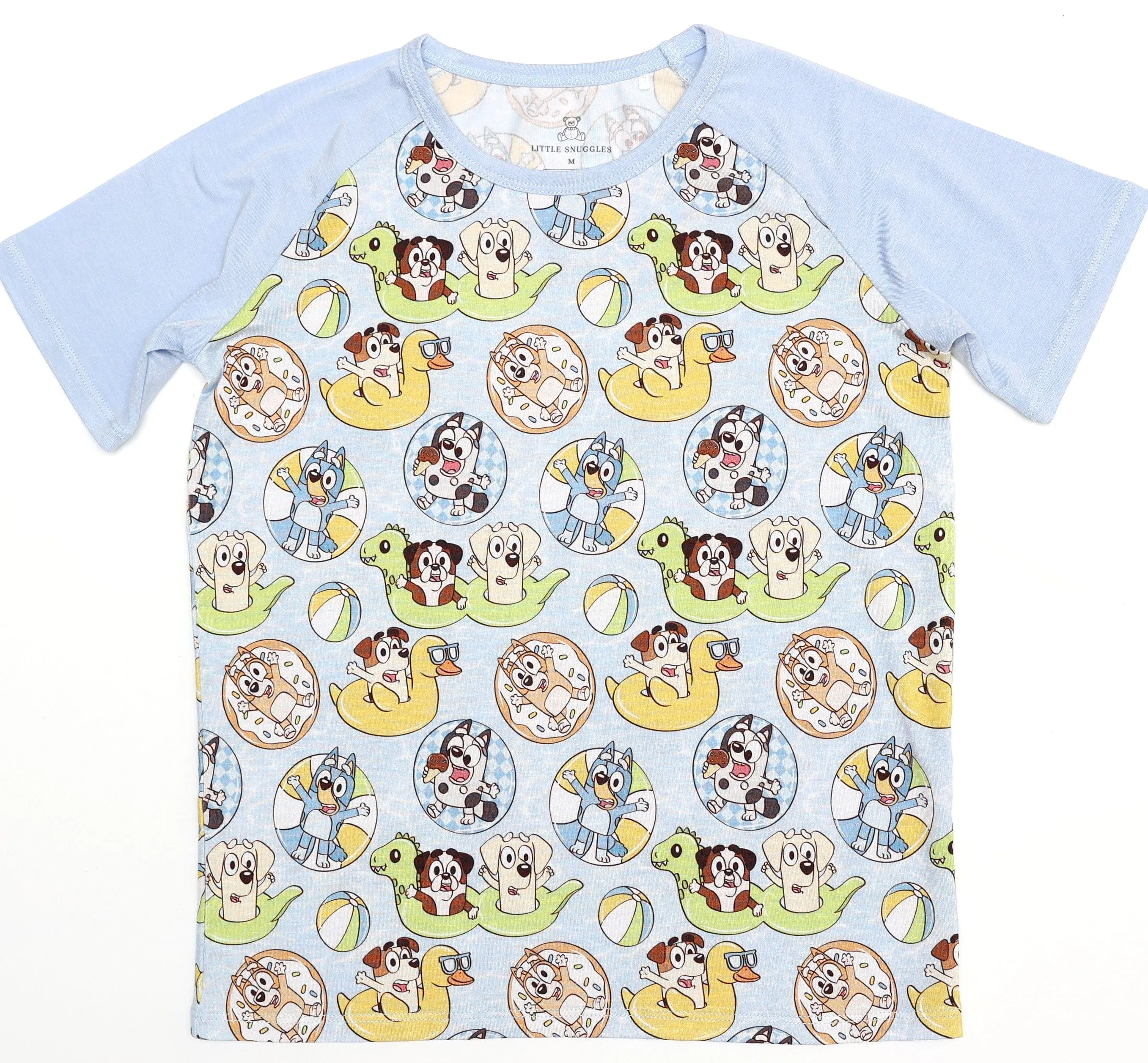 Park Fun Blue Pool Pups - Kids Short Sleeve Bamboo Tee