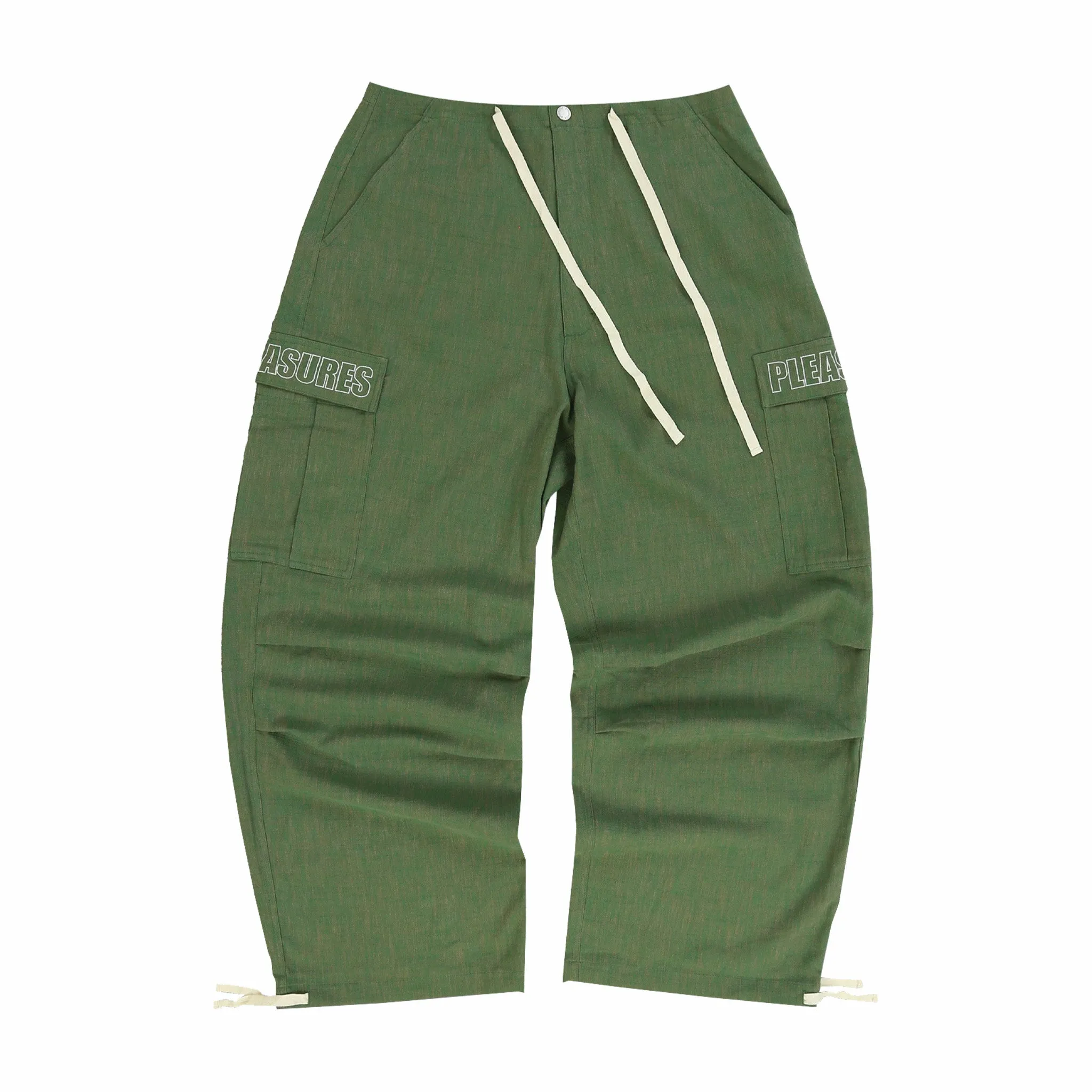 Pleasures Visitor Wide Fit Cargo Pants (Green)