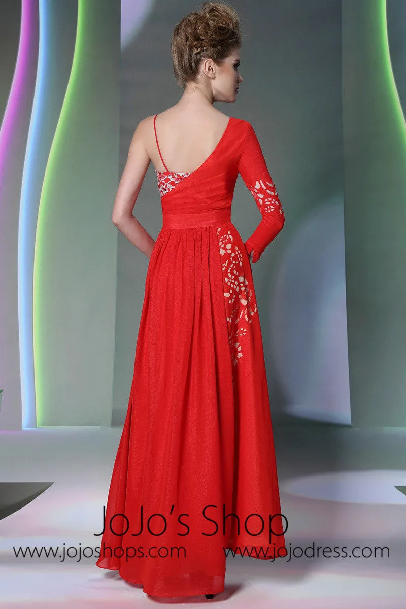 Red Asymetrical Formal Evening Dress DQ830980