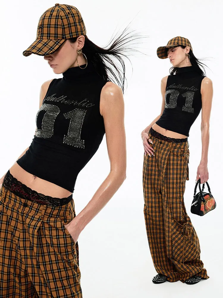 Relax Plaid Wide Leg Cargo Pants【s0000009177】